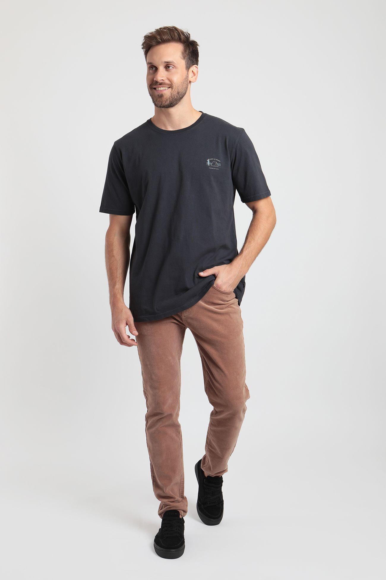 Polera manga corta hombre camping grafito -3