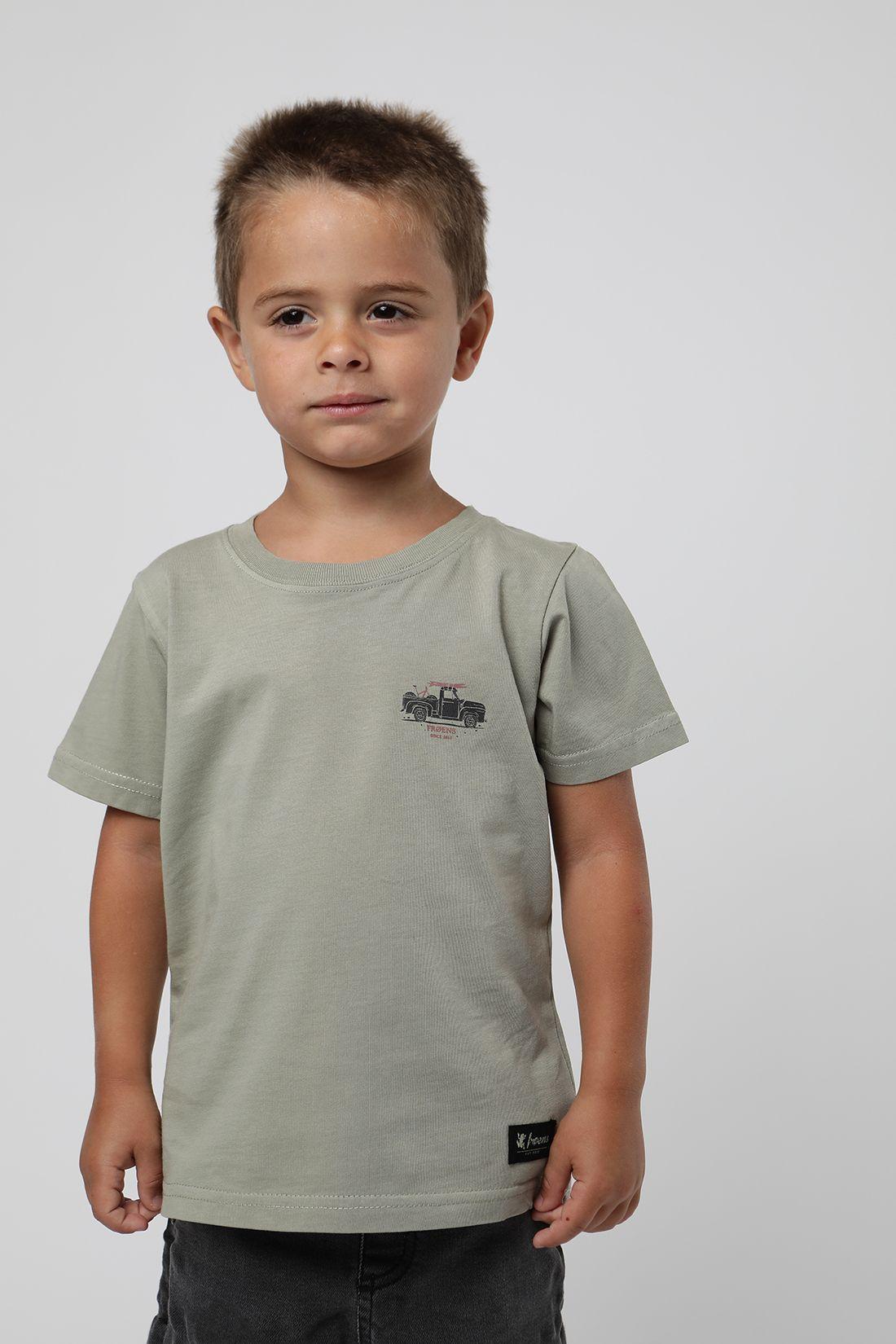 Polera manga corta kids auto verde claro  -0