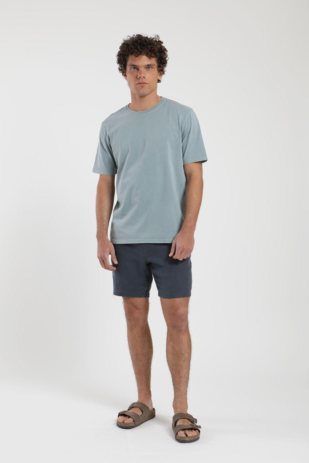 Polera hombre manga corta Plain celeste Algodón orgánico Froens-2