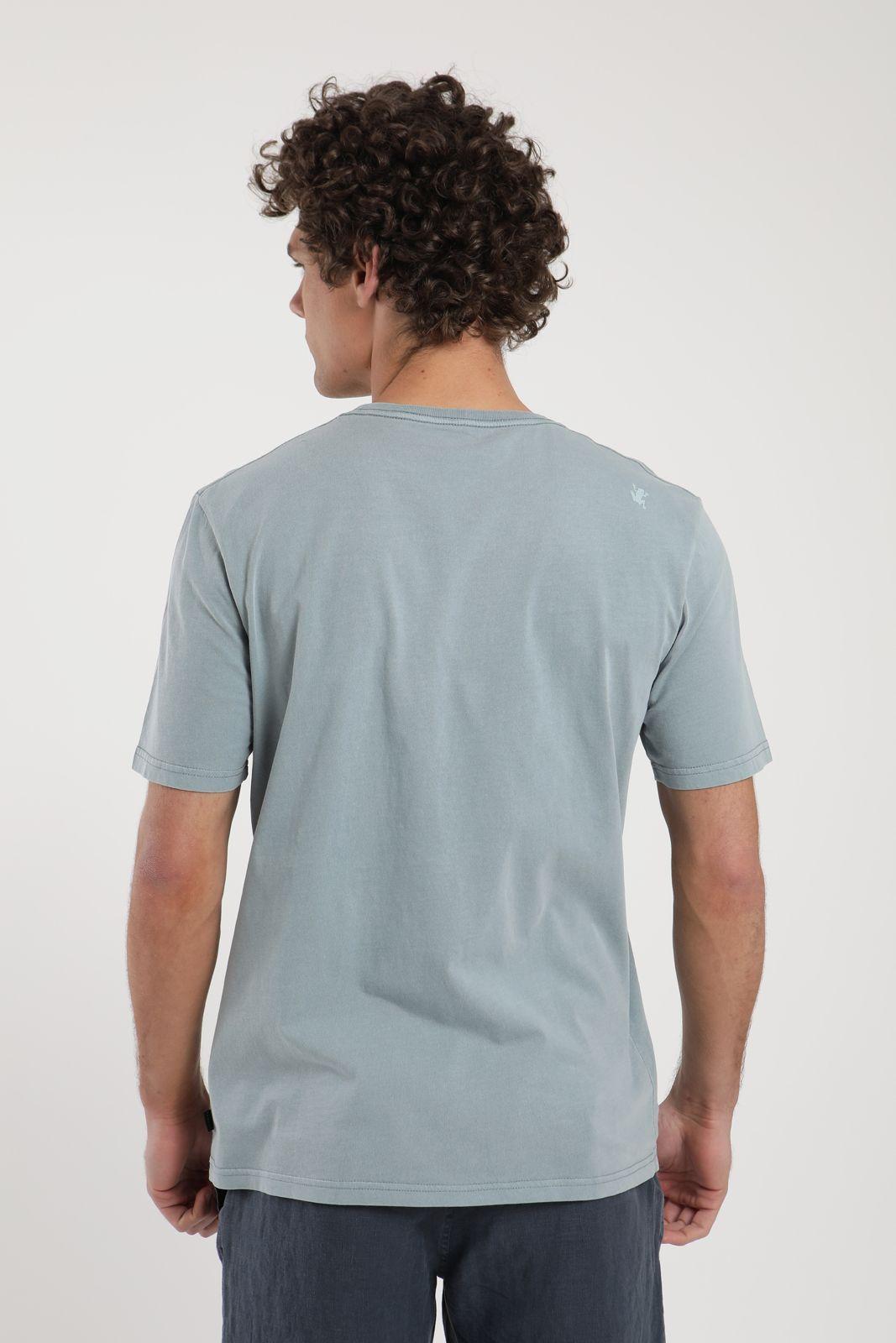 Polera hombre manga corta Plain celeste Algodón orgánico Froens-3