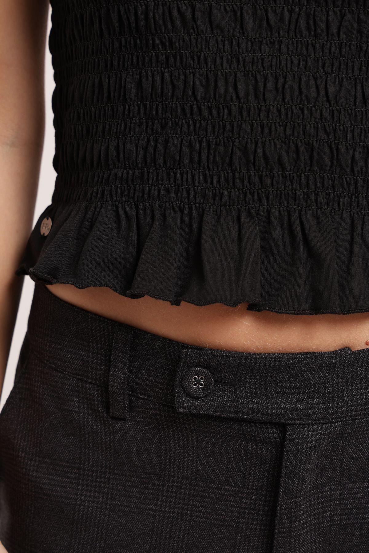 Polera mujer manga corta Buzios negro Froens-2