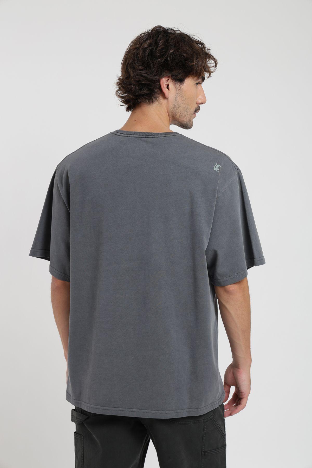 Polera hombre manga corta Oversize grafito Froens-2