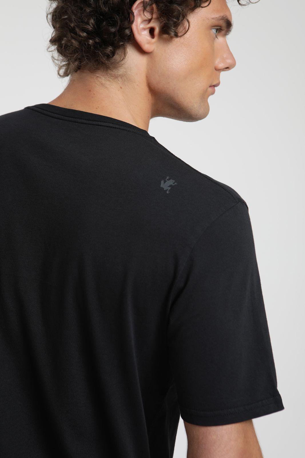 Polera hombre manga corta Plain negro Algodón orgánico Froens-3