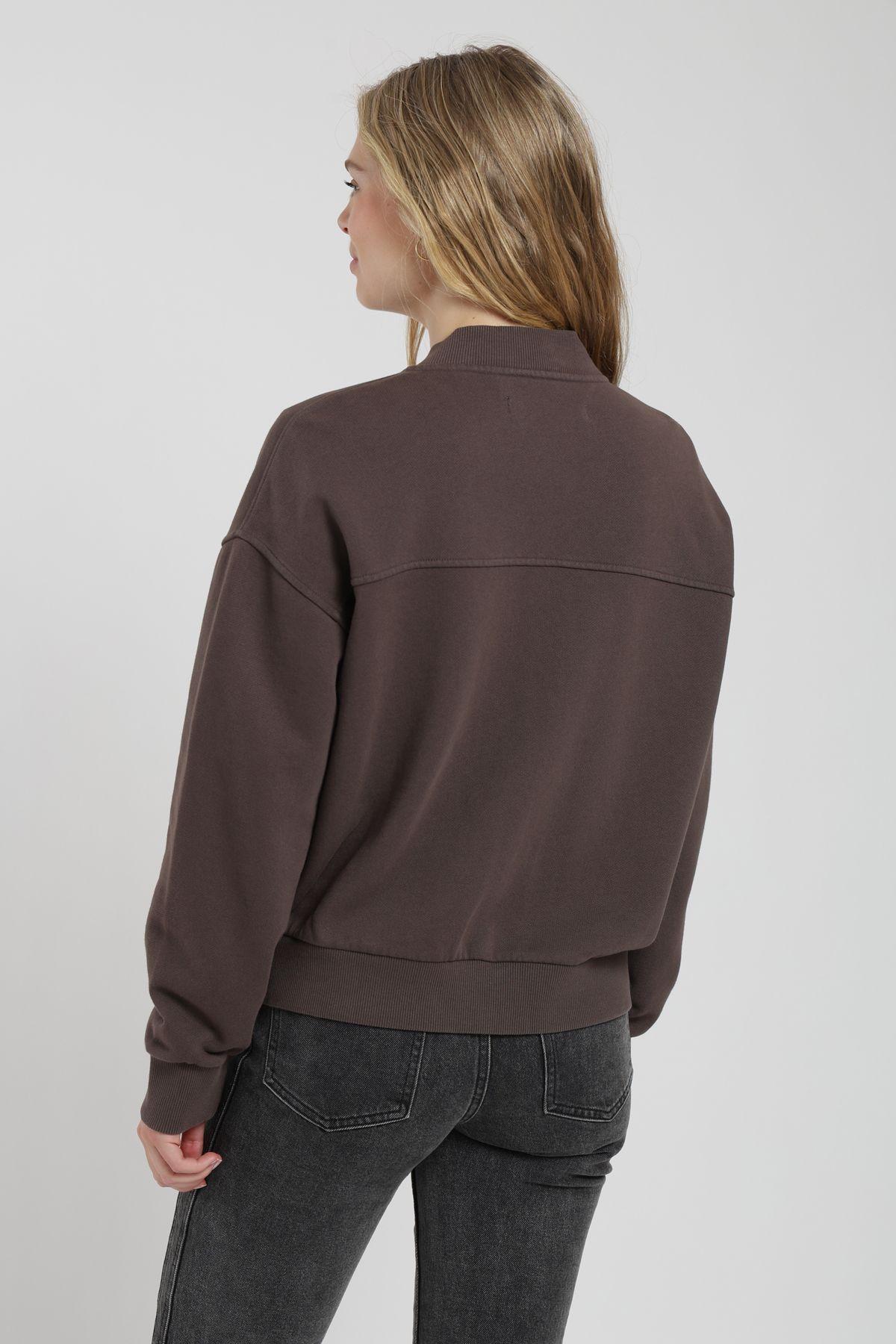 Polerón mujer Bomber café Froens-2