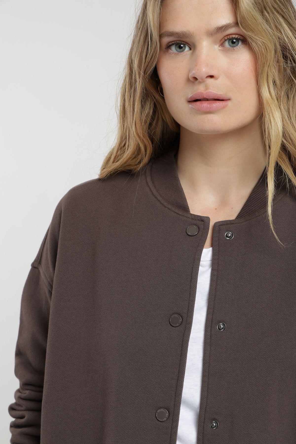 Polerón mujer Bomber café Froens-3