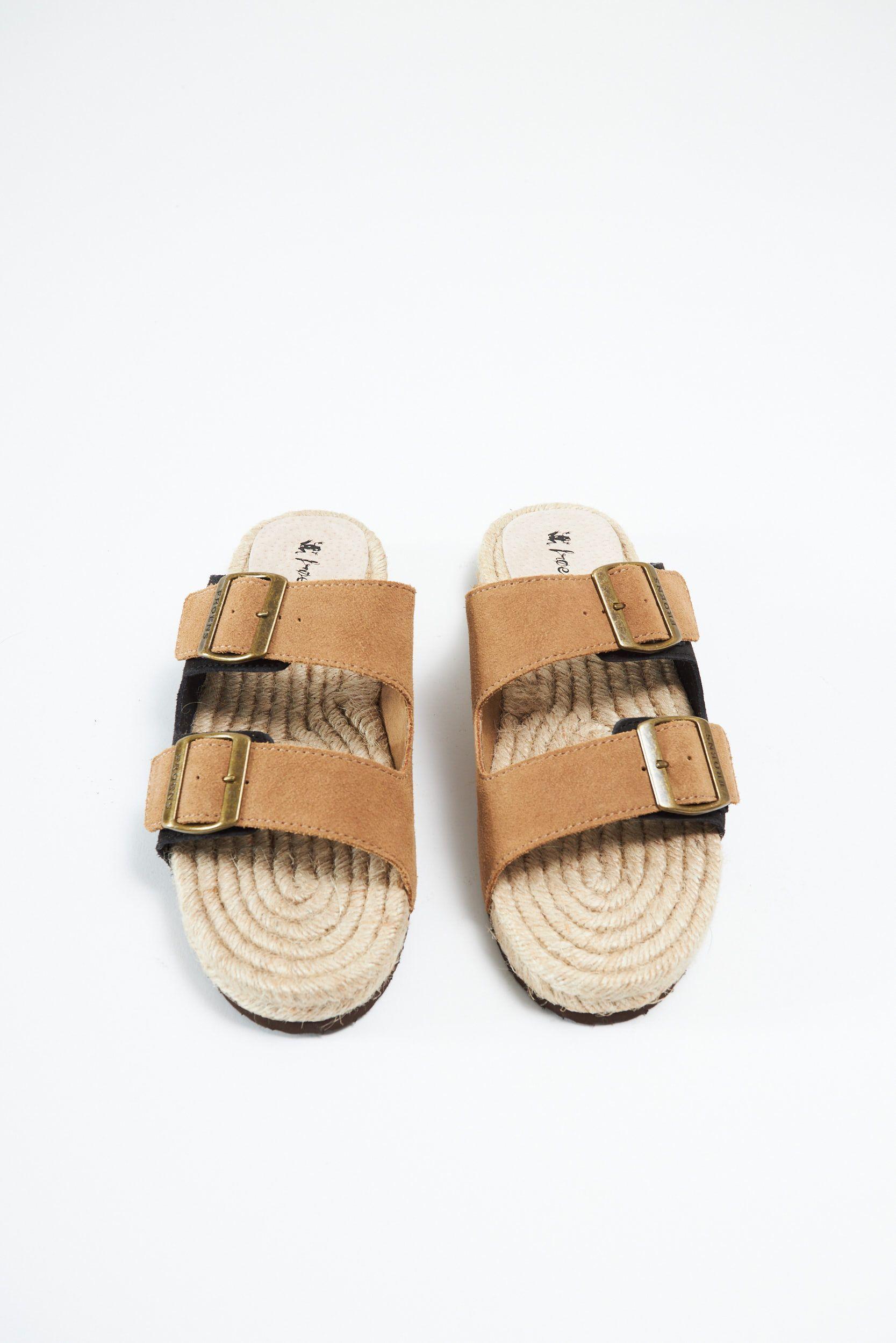 Sandalia mujer cuero Tormes camel-2