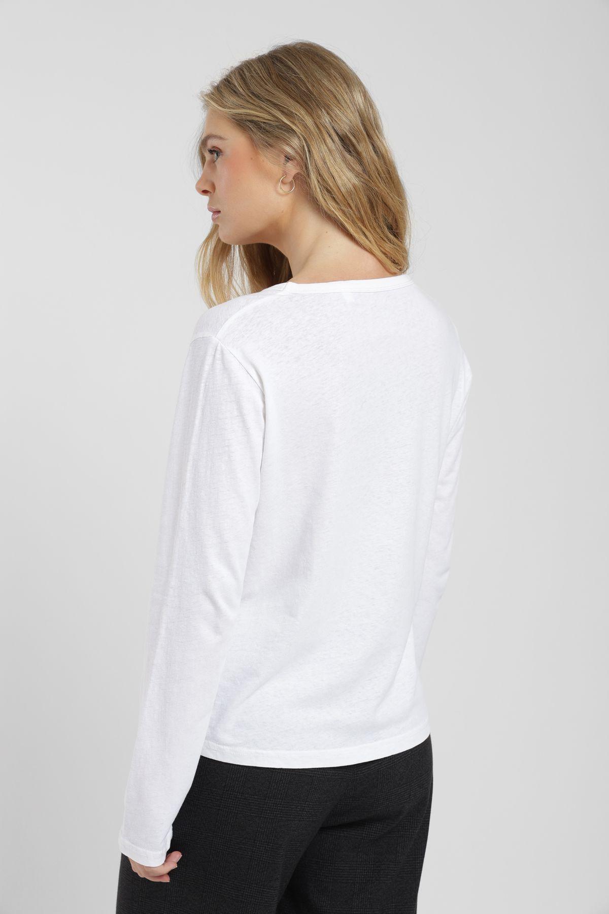 Polera mujer manga larga Lino grafito  Froens-3