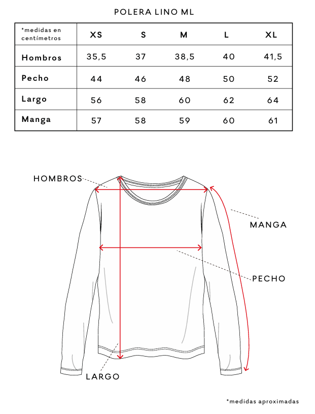 Polera mujer manga larga Lino grafito  Froens-5