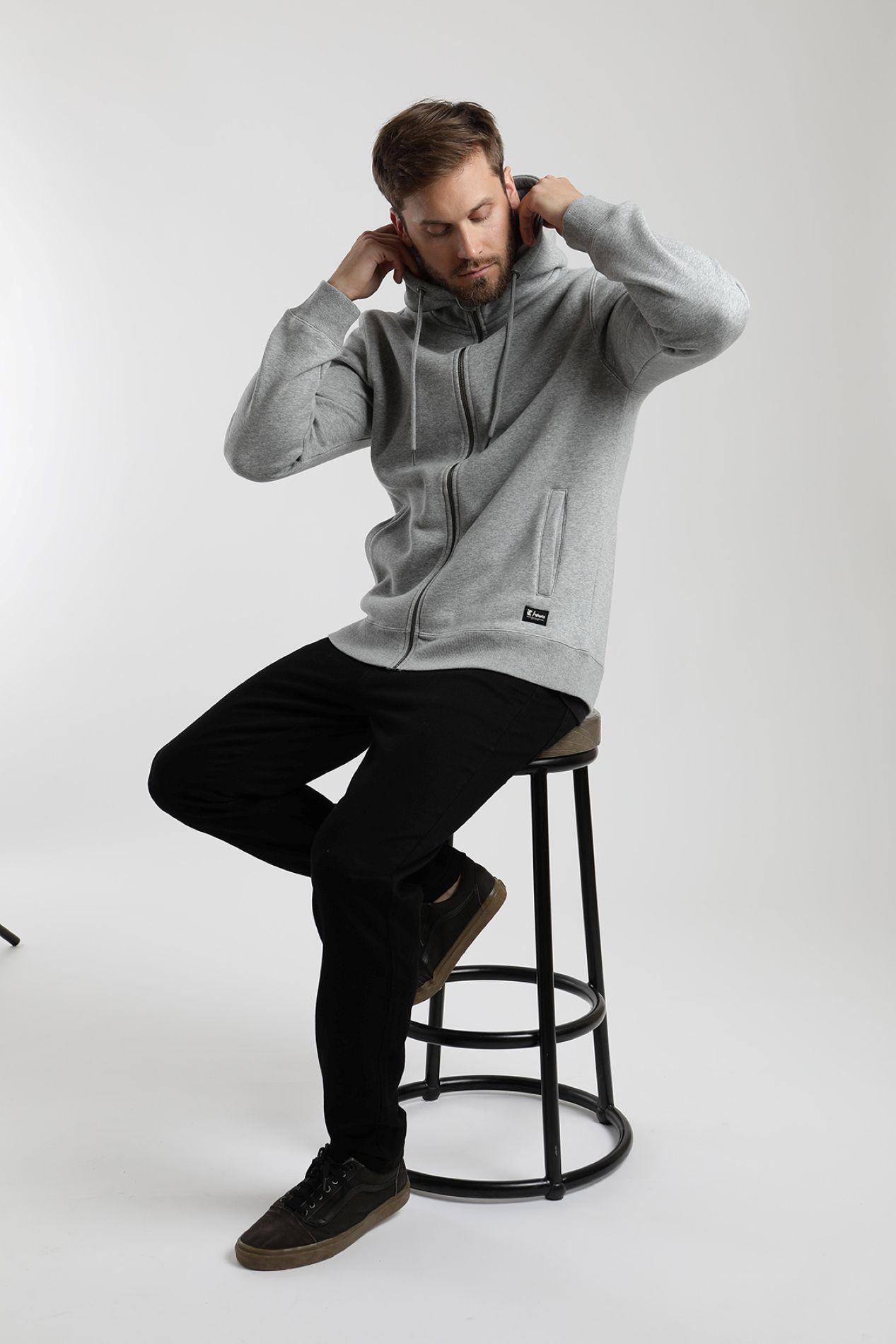 Polerón hombre Monte gris melange  -3