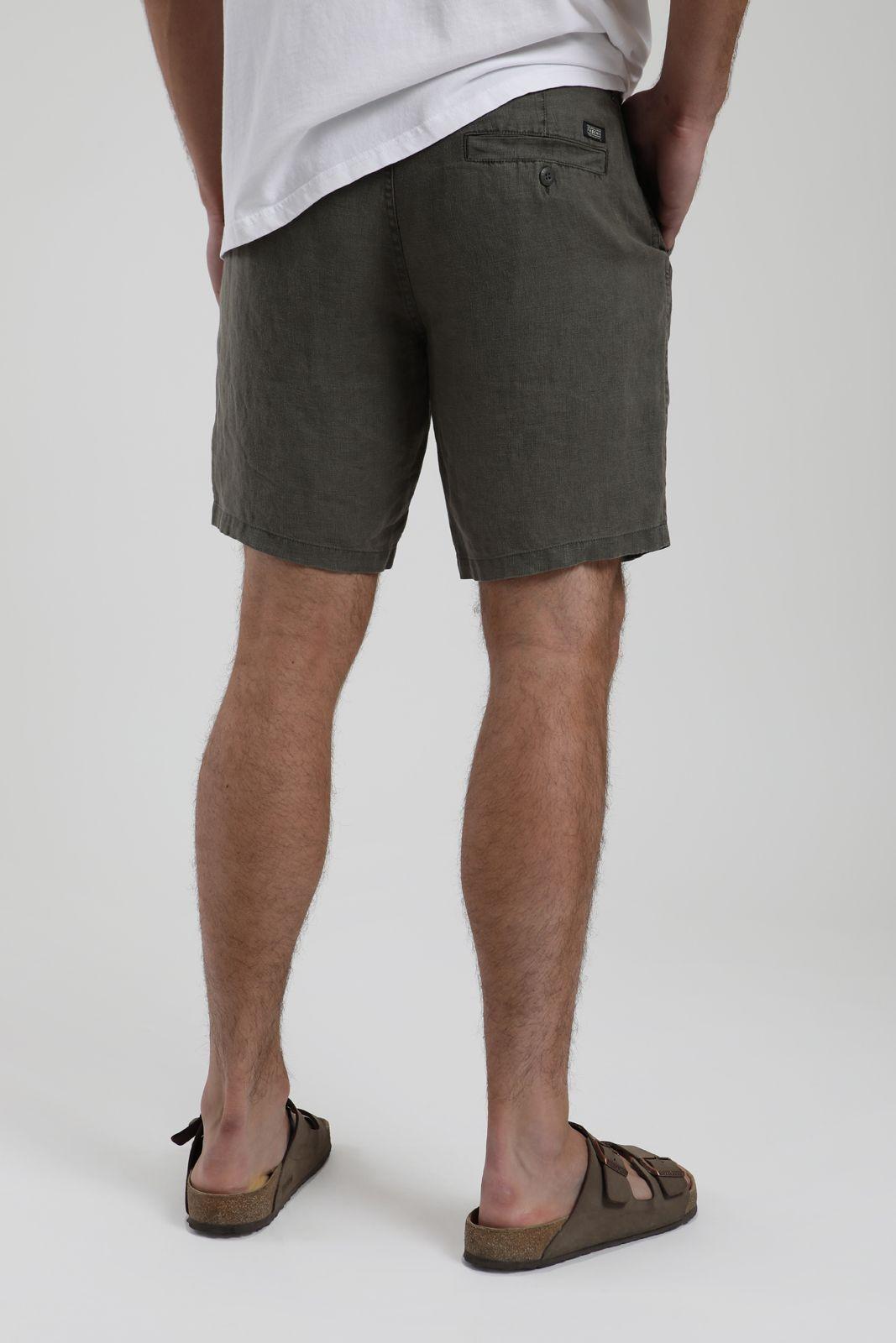 Short hombre Ellis olivo lino Froens-3