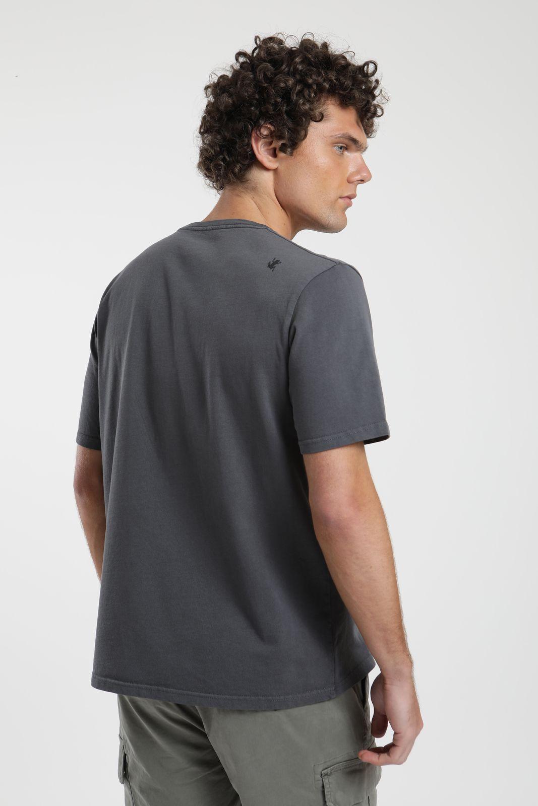 Polera hombre manga corta Plain grafito Algodón orgánico Froens-3