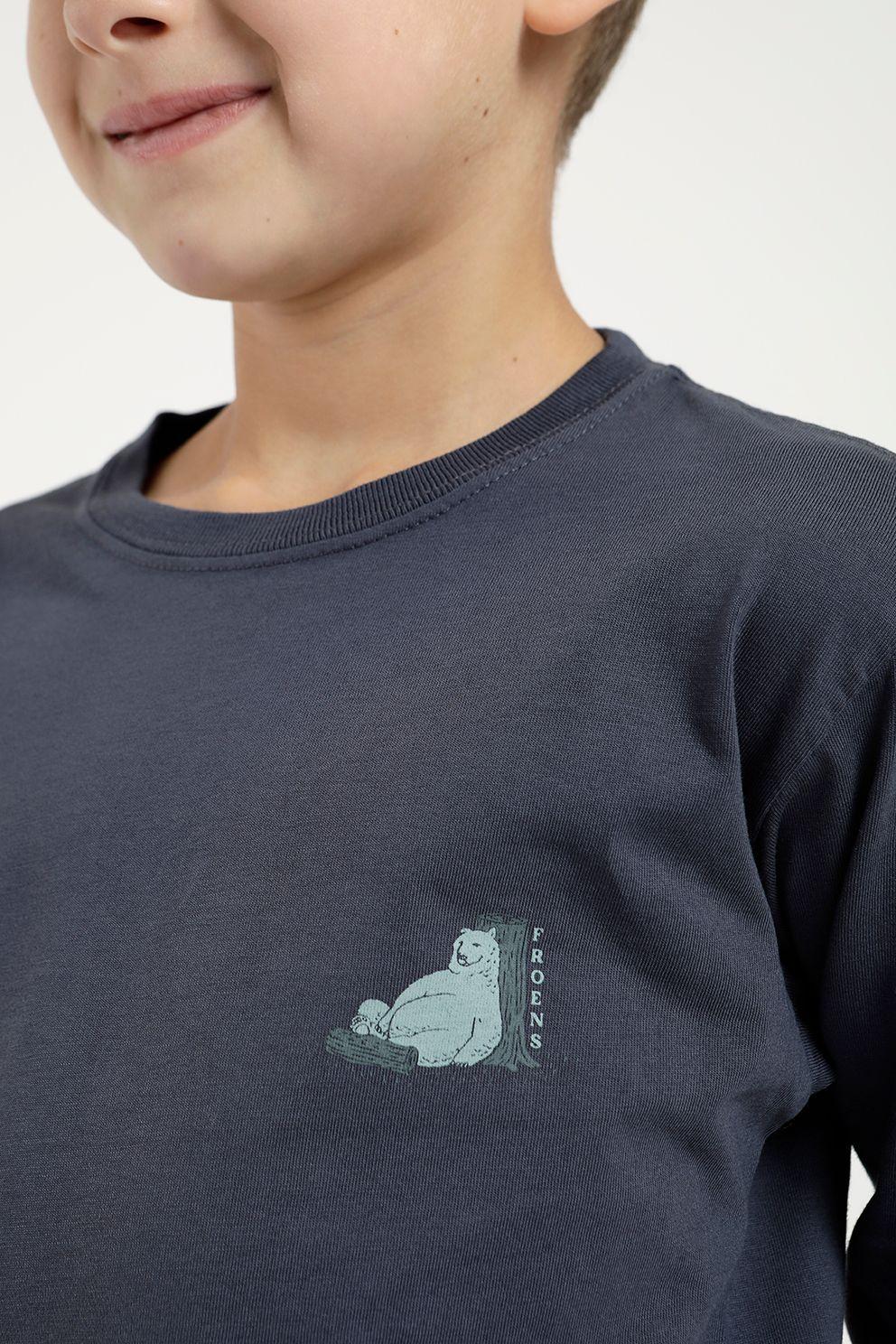 Polera manga larga kids Oso flojo azul -2
