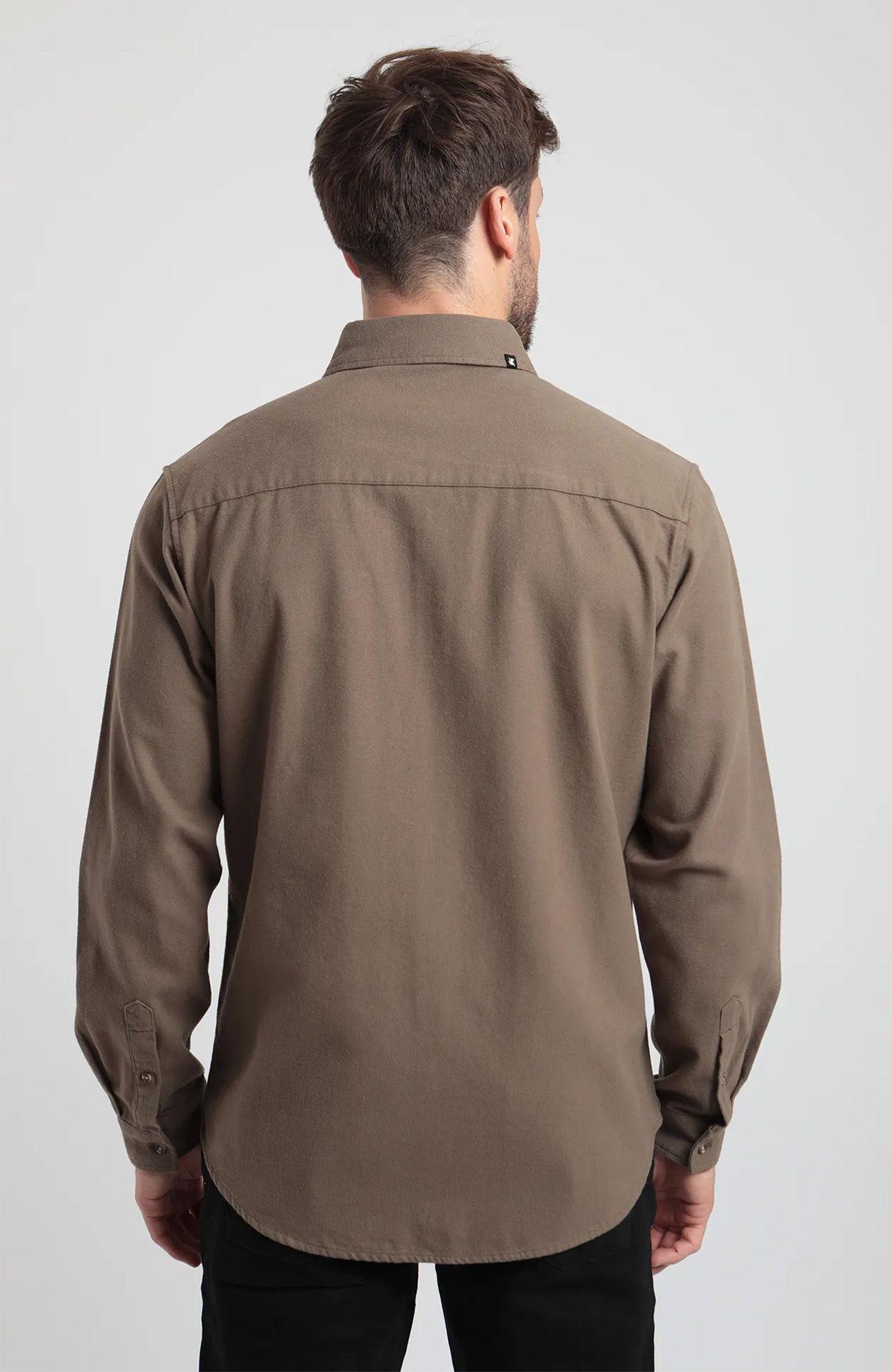 Camisa manga larga hombre Classic olivo -2