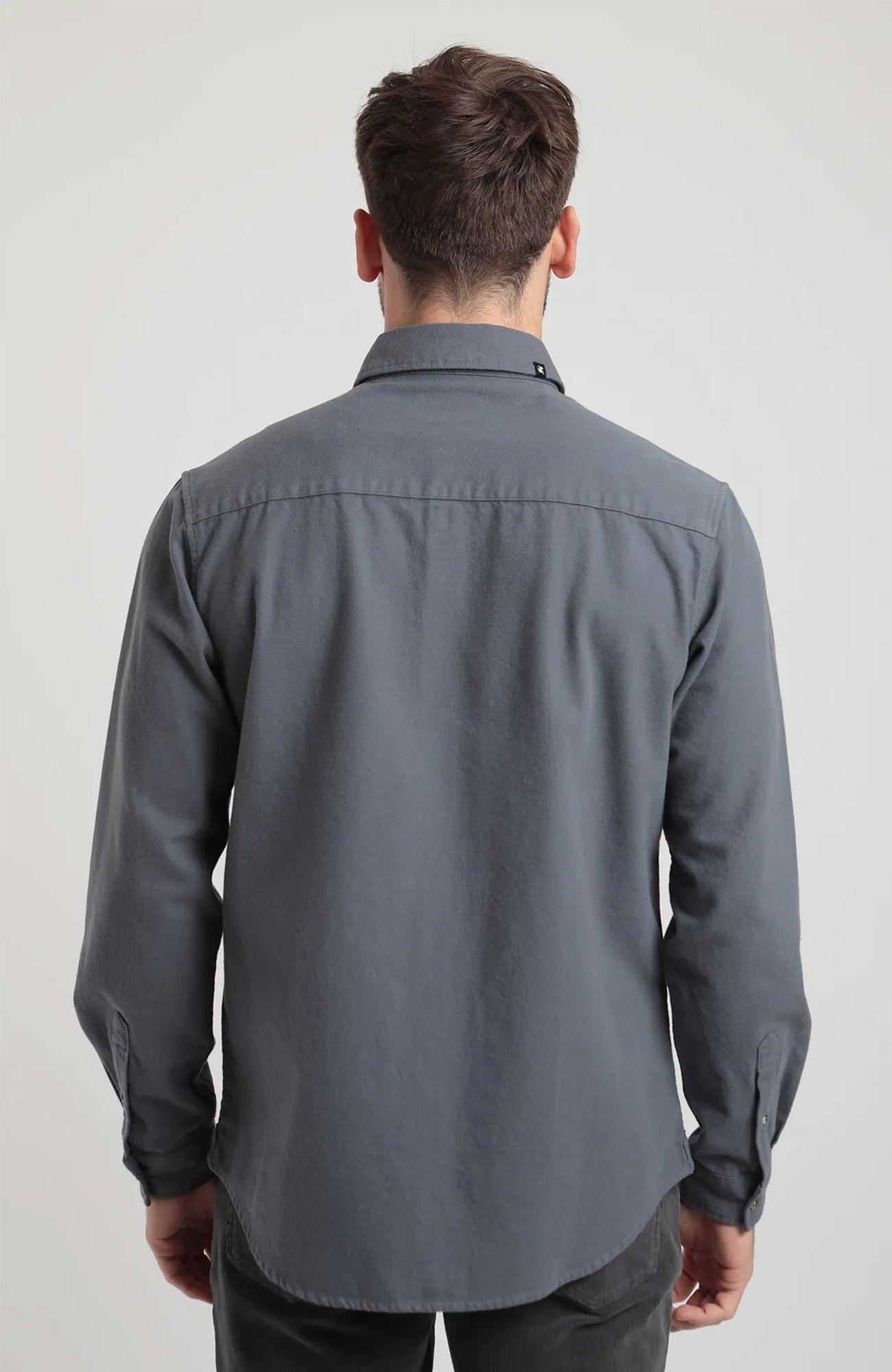 Camisa manga larga hombre Classic gris -2