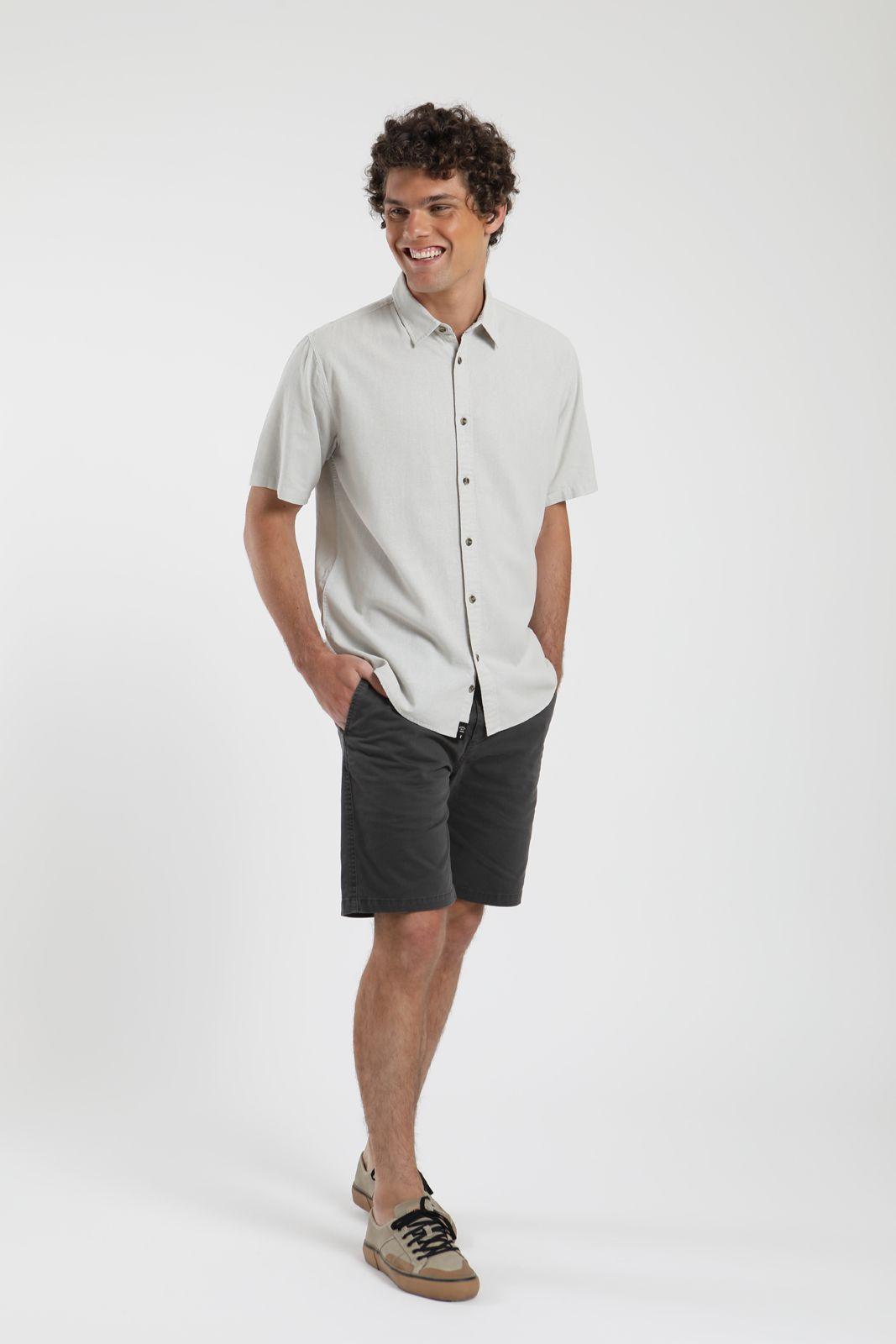 Camisa manga corta Classic gris Algodón orgánico Froens-2