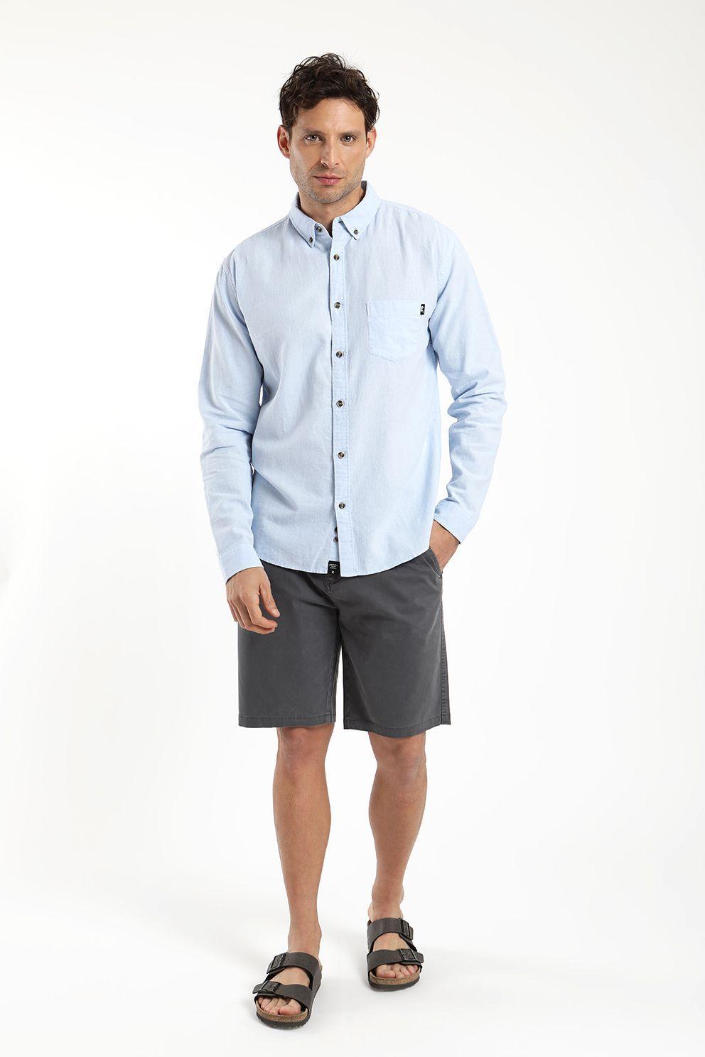 Camisa hombre manga larga classic 100% algodón orgánico Froens-0