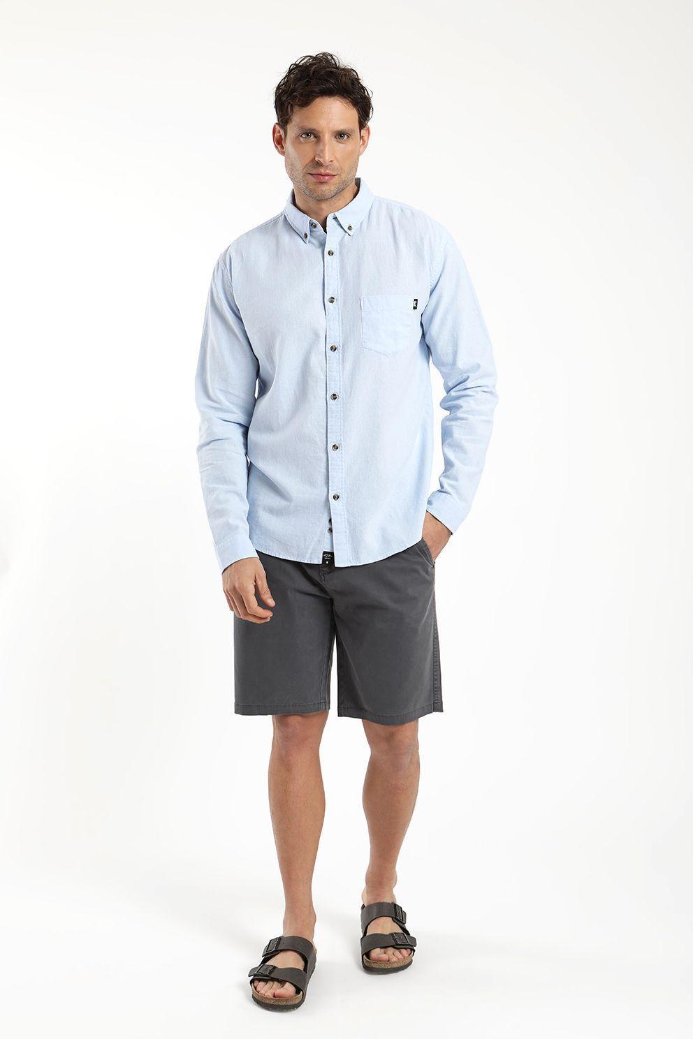 Camisa hombre manga larga classic 100% algodón orgánico Froens-3