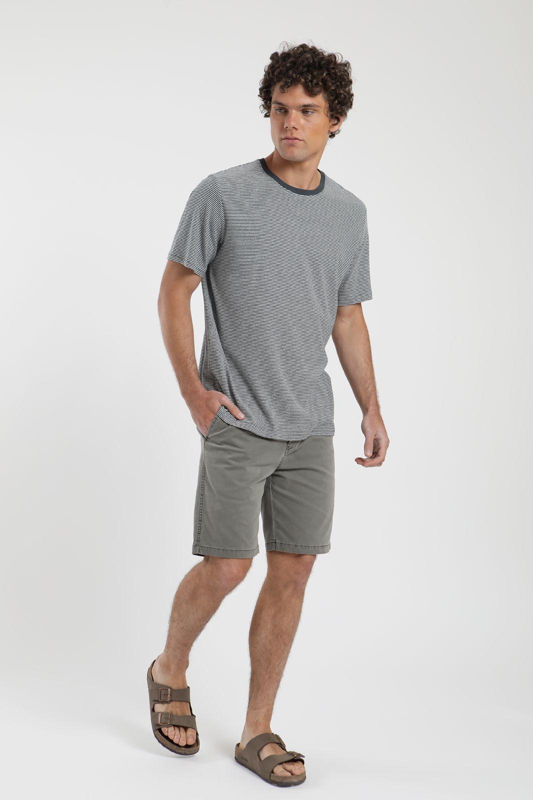 Polera hombre manga corta Rayas Tejida azulLino Froens-3