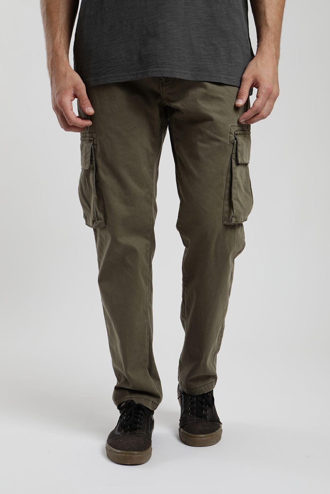 Pantalón hombre Cargo verde -0