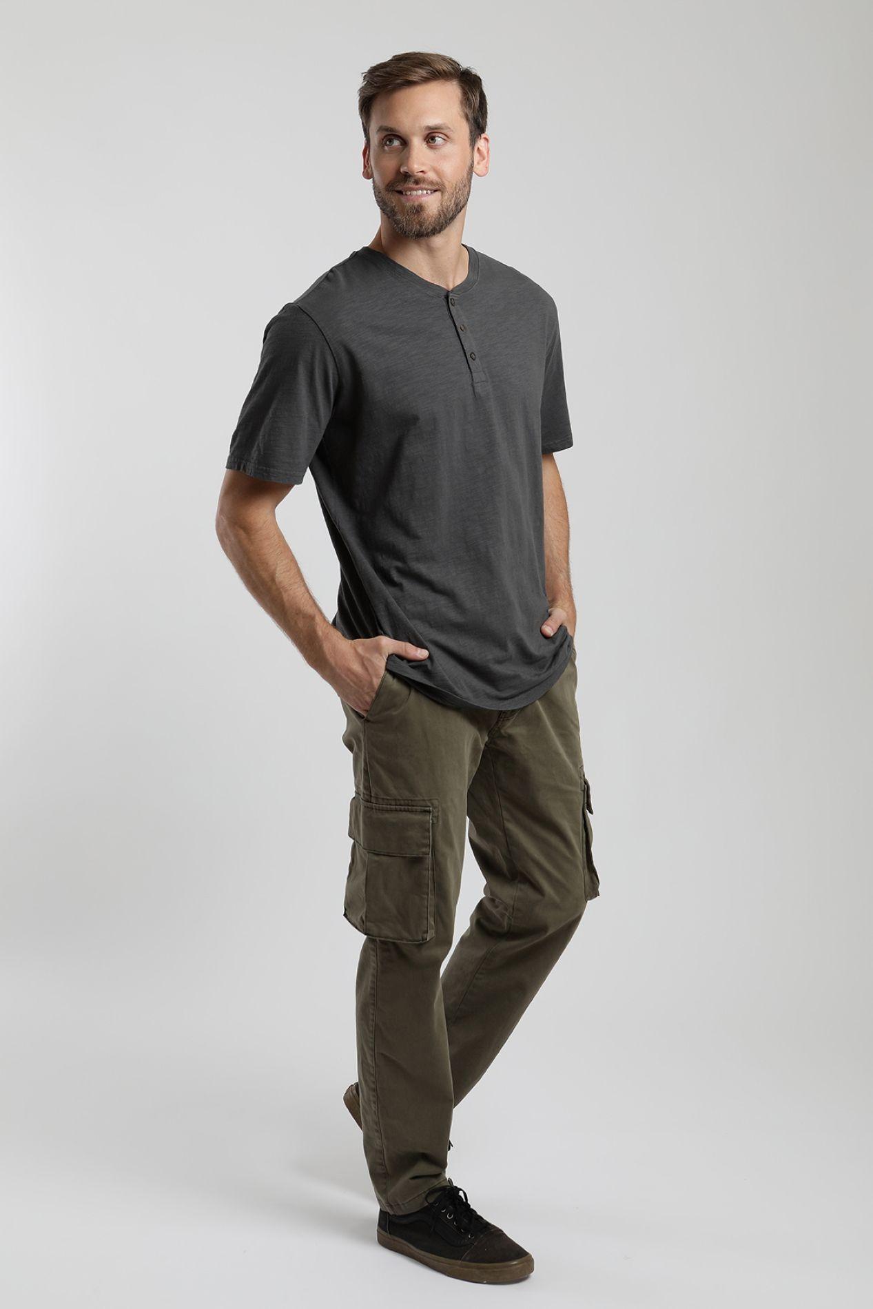 Pantalón hombre Cargo verde -3