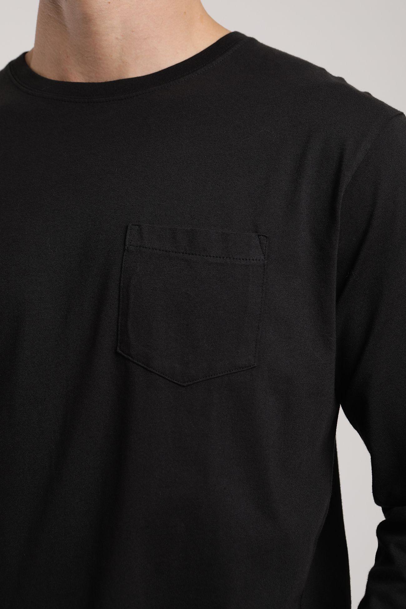Polera manga larga hombre Bolsillo negro  -1