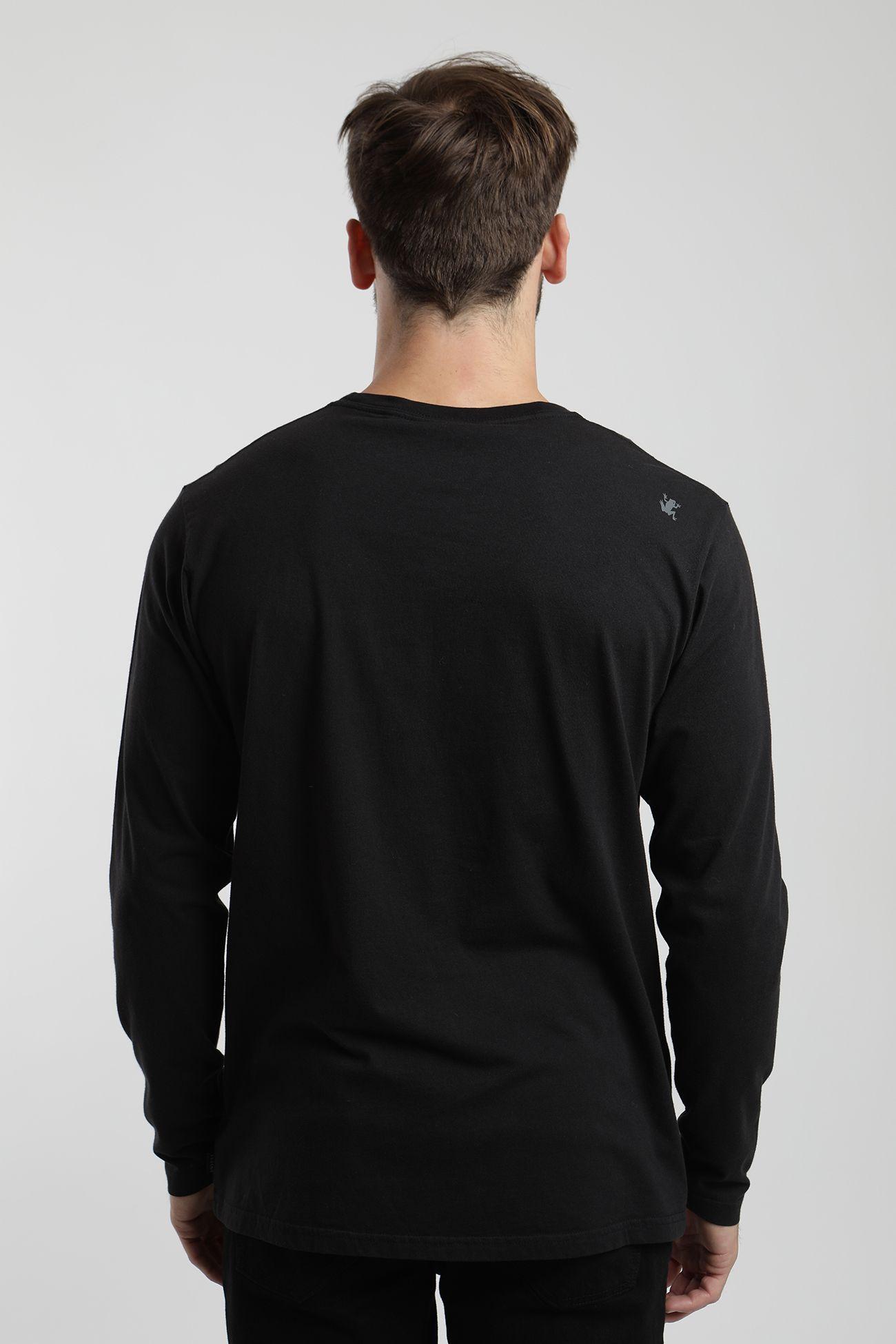 Polera manga larga hombre Bolsillo negro  -2