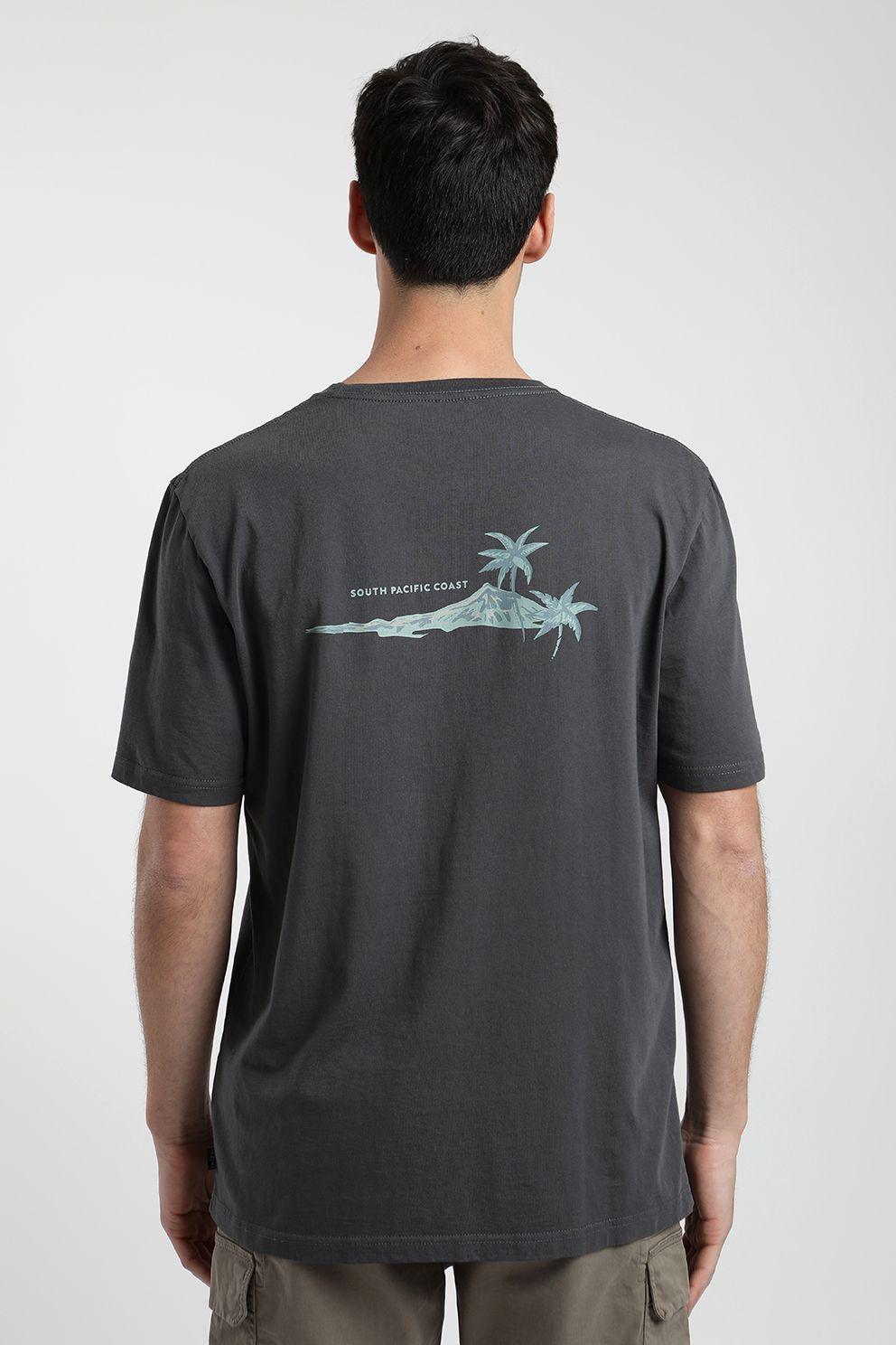 Polera manga corta hombre Paraíso grafito -1
