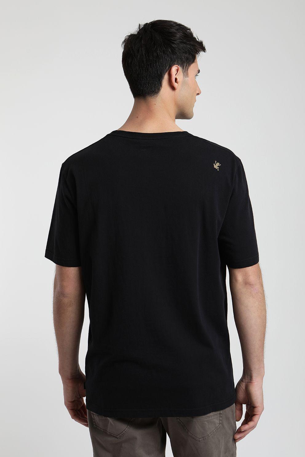 Polera manga corta hombre Bolsillo Stitch negro -2