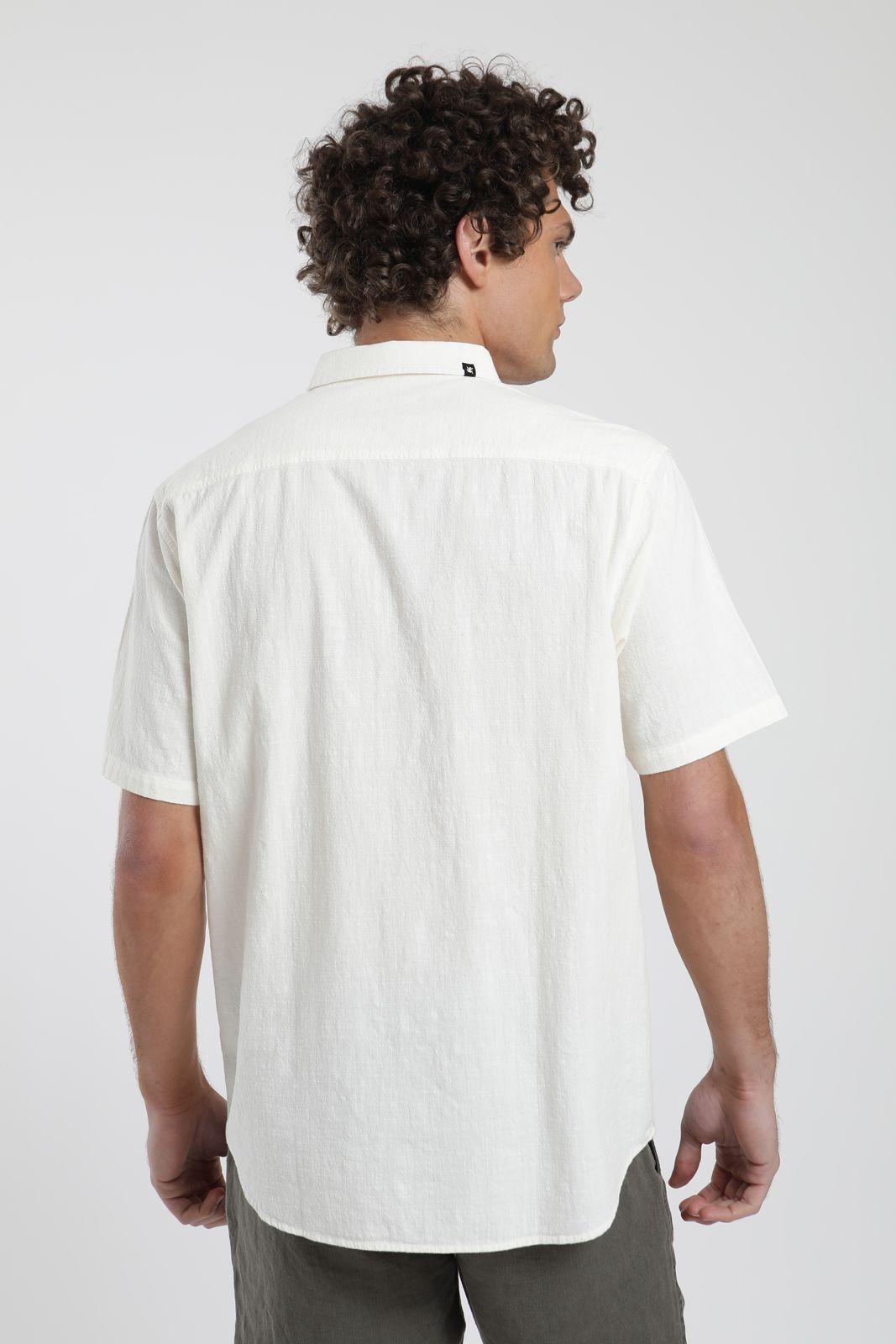 Camisa hombre manga corta Texture blanco Algodón orgánico Froens-2