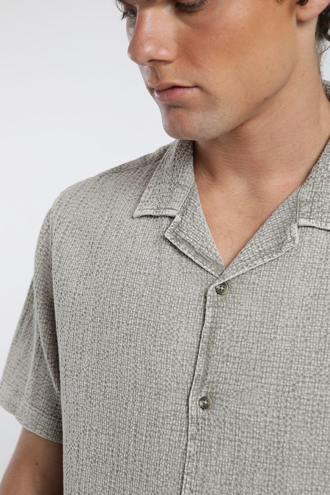 Camisa manga corta Manly beige Algodón orgánico Froens-3