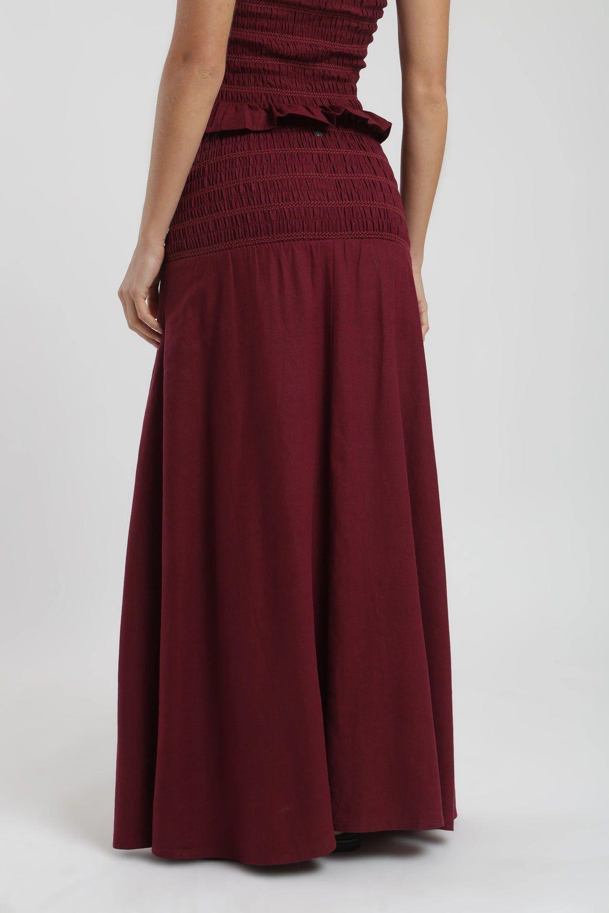 Falda larga mujer smock-2