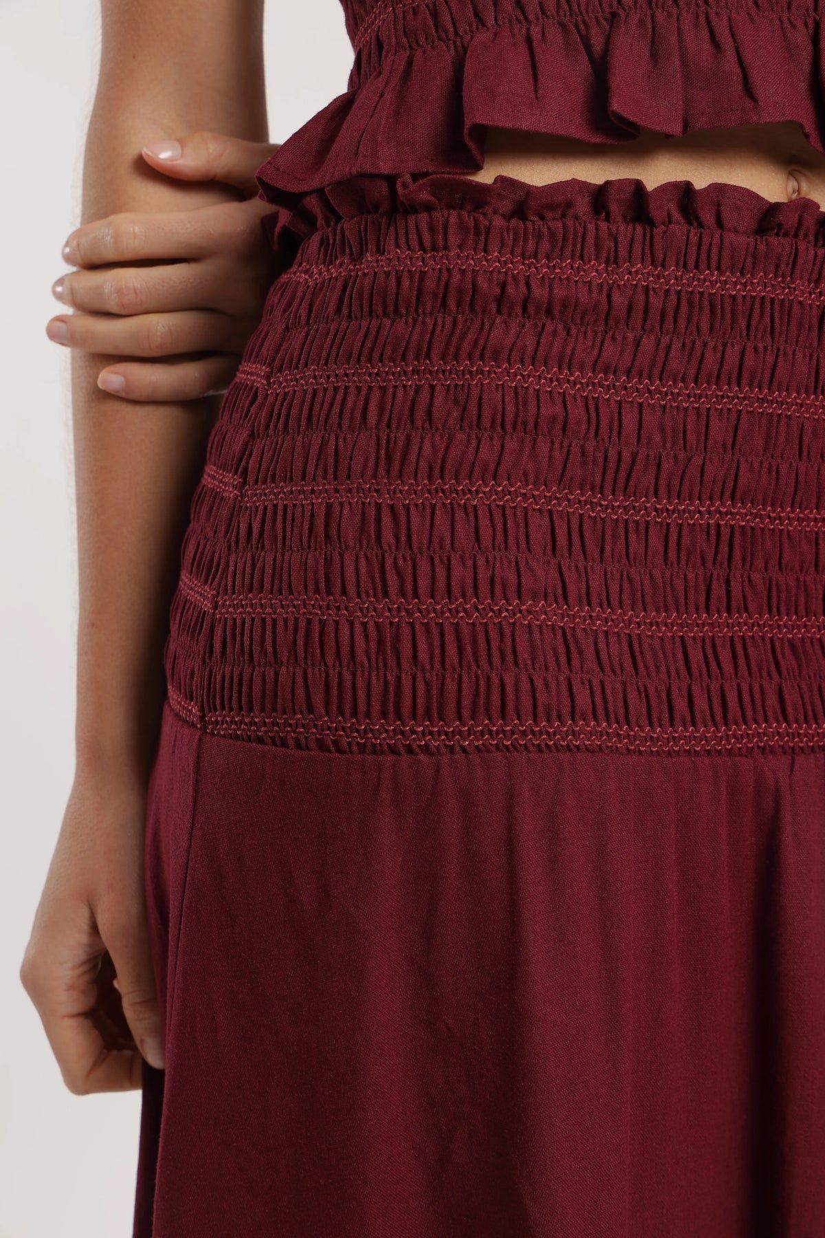 Falda larga mujer smock-3