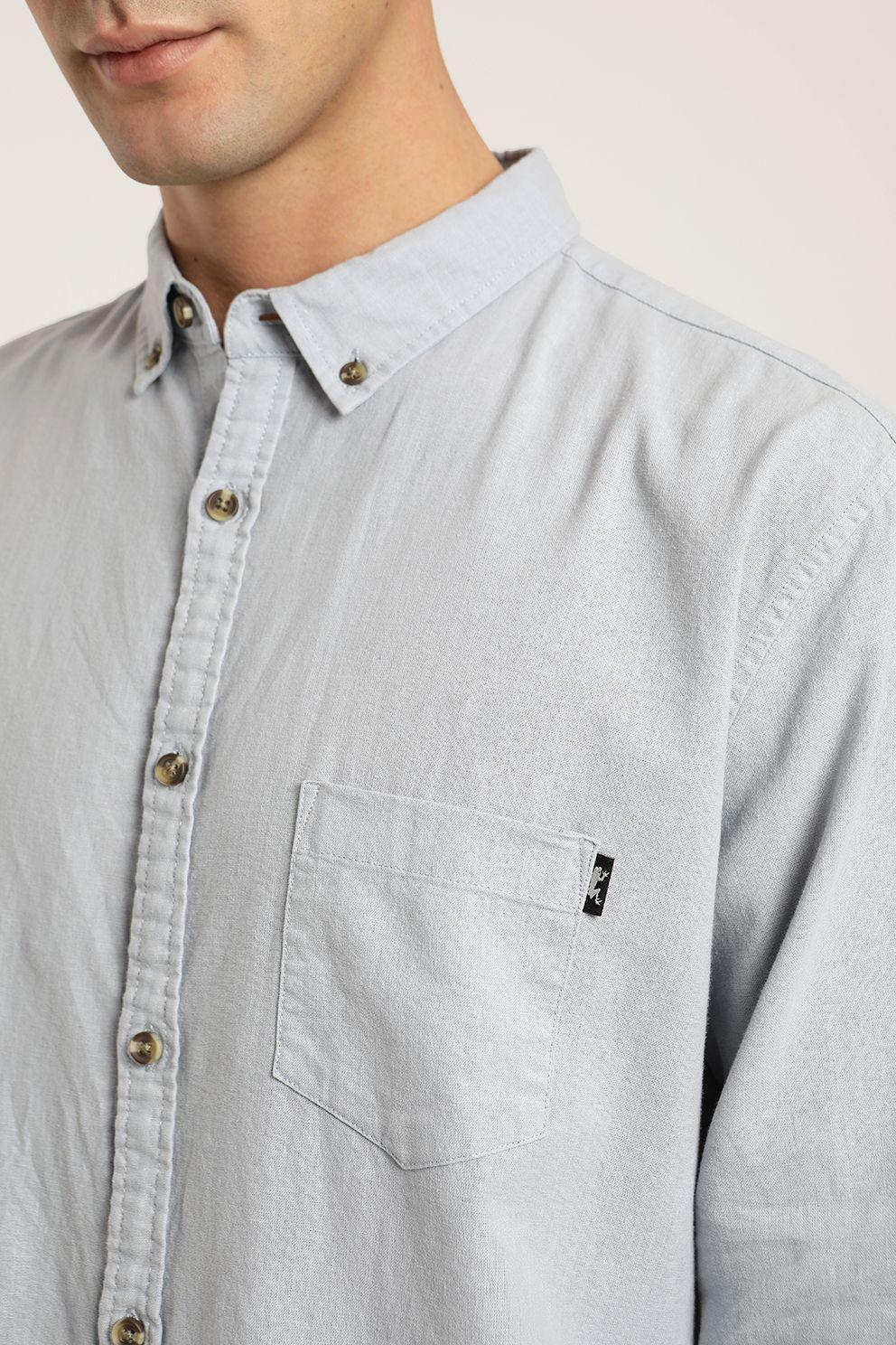 Camisa manga larga Basic celeste -2