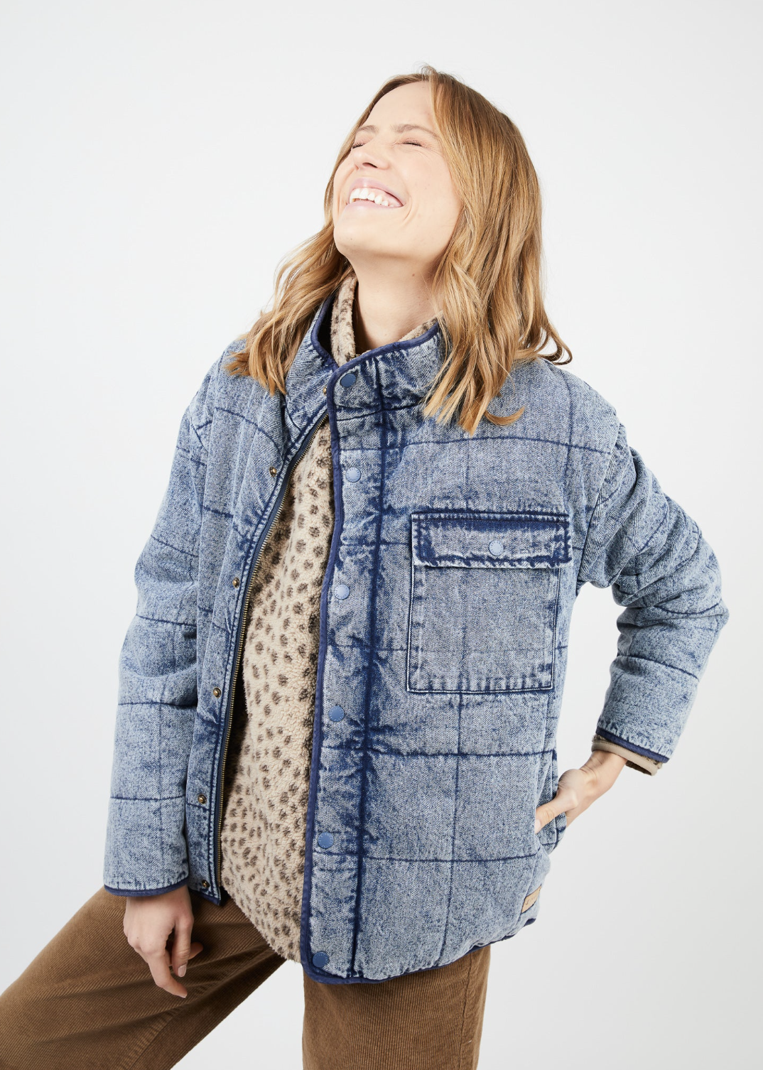 Chaqueta mujer Bomber Quilted azul -0