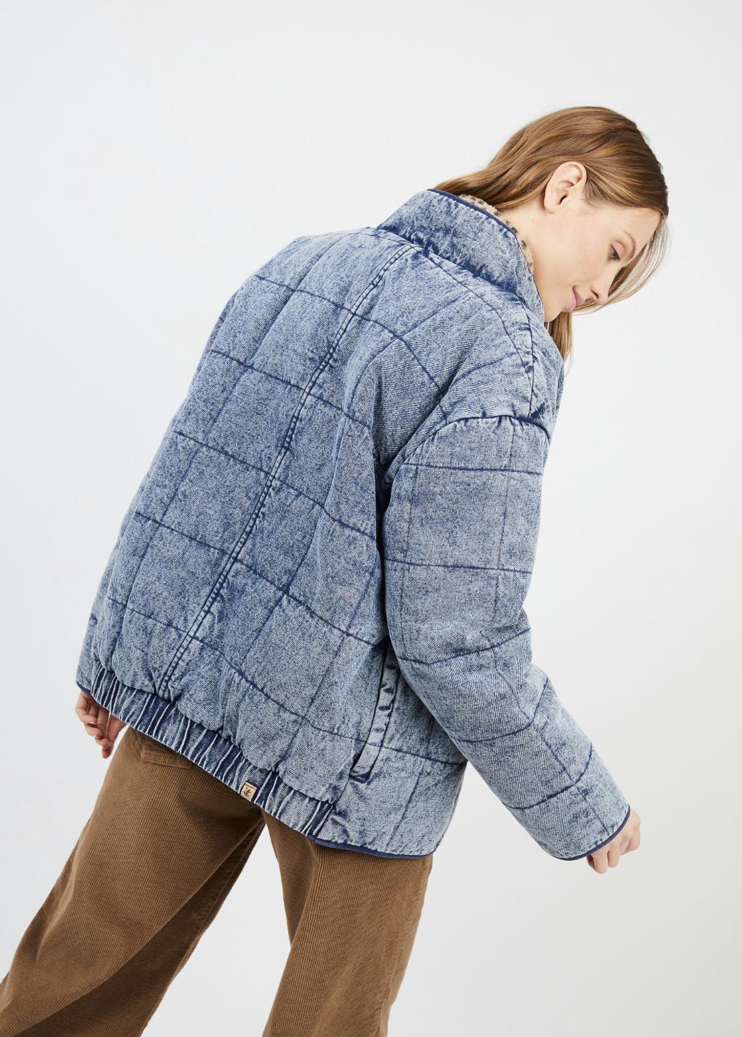 Chaqueta mujer Bomber Quilted azul -1