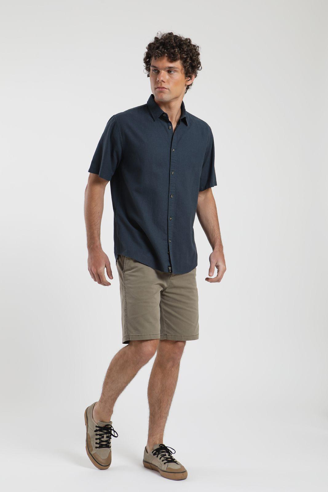 Camisa manga corta Classic azul Algodón orgánico Froens-2