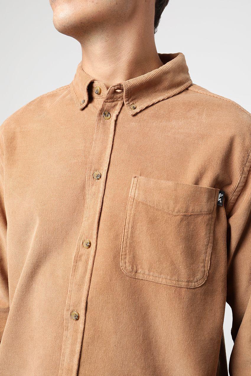 Camisa manga larga classic Corduroy beige -1