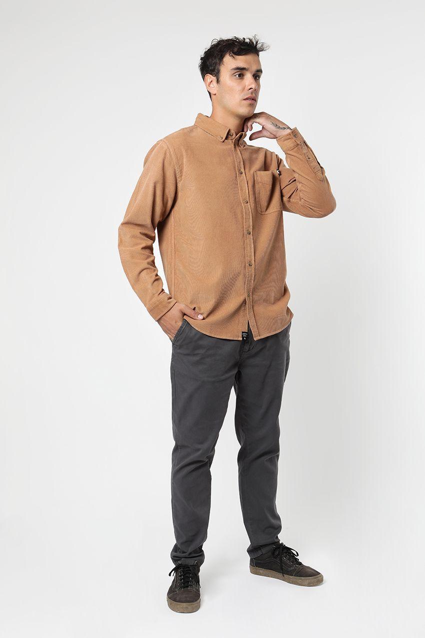 Camisa manga larga classic Corduroy beige -2