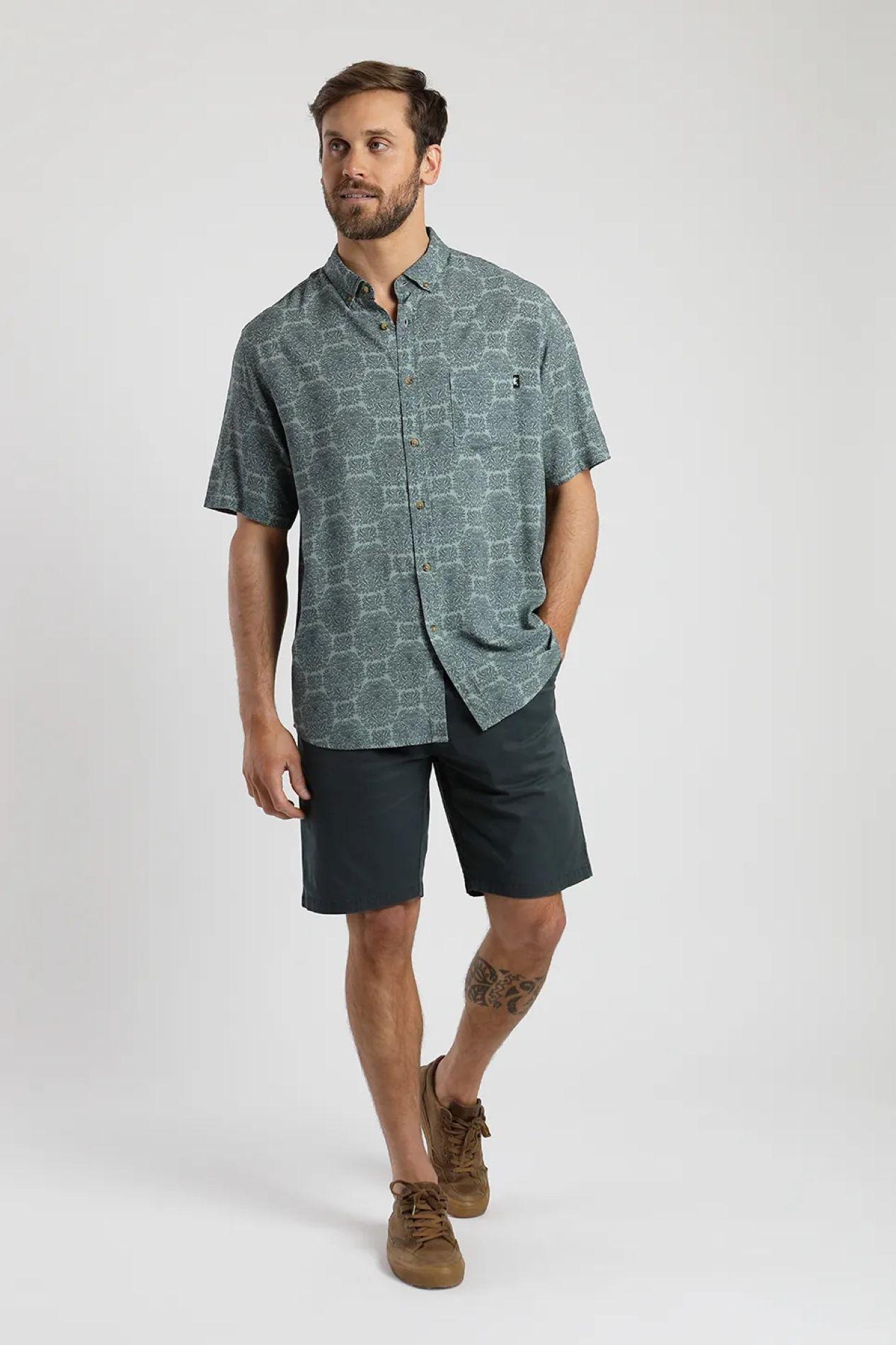 Camisa manga corta Figuras verde  -3