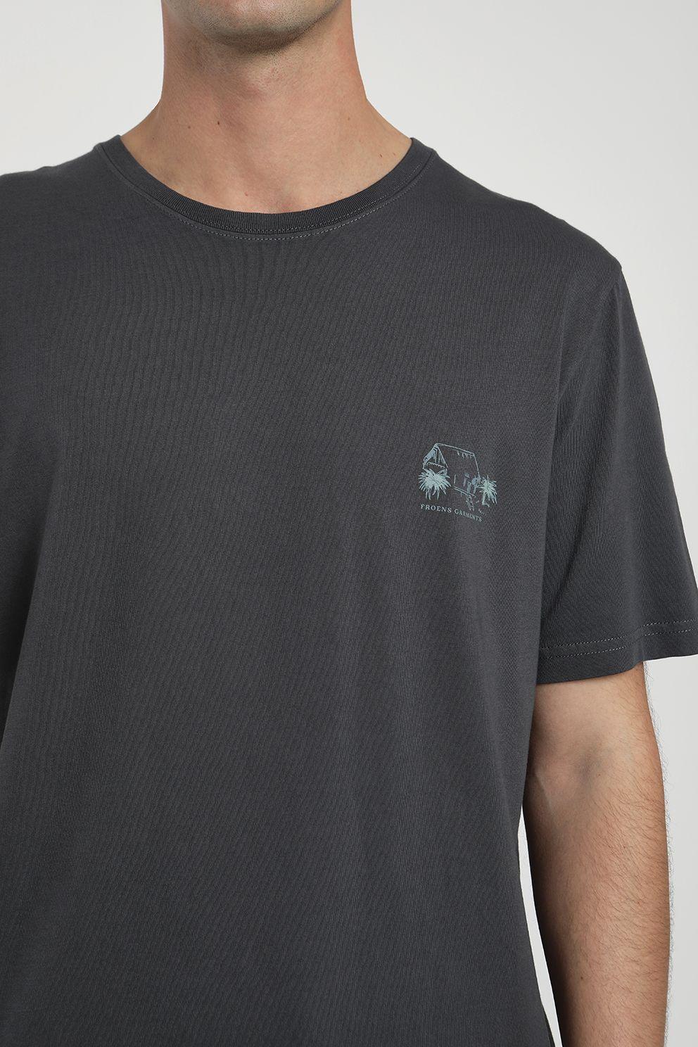 Polera manga corta hombre Bungalow grafito -1