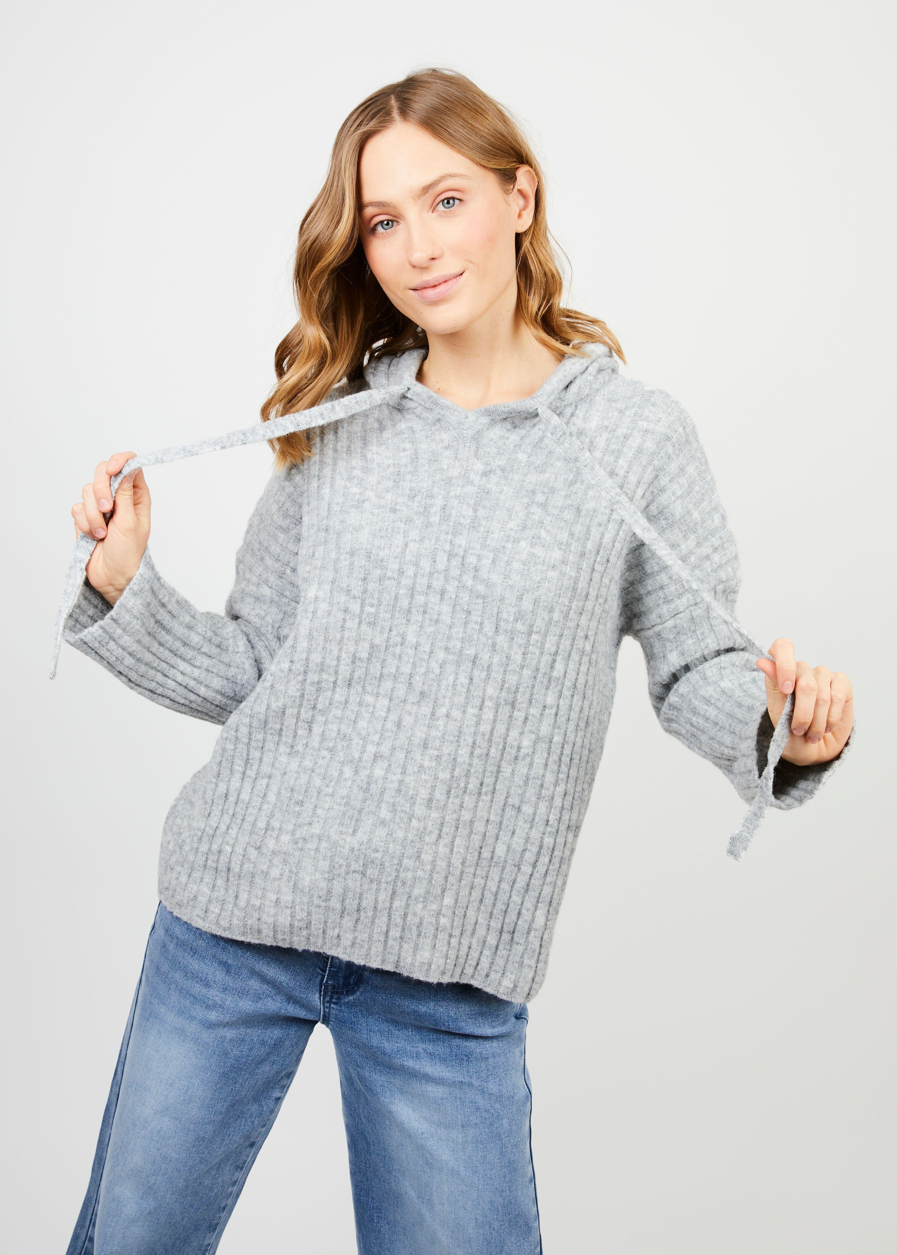 Chaleco mujer Hoodie gris -0