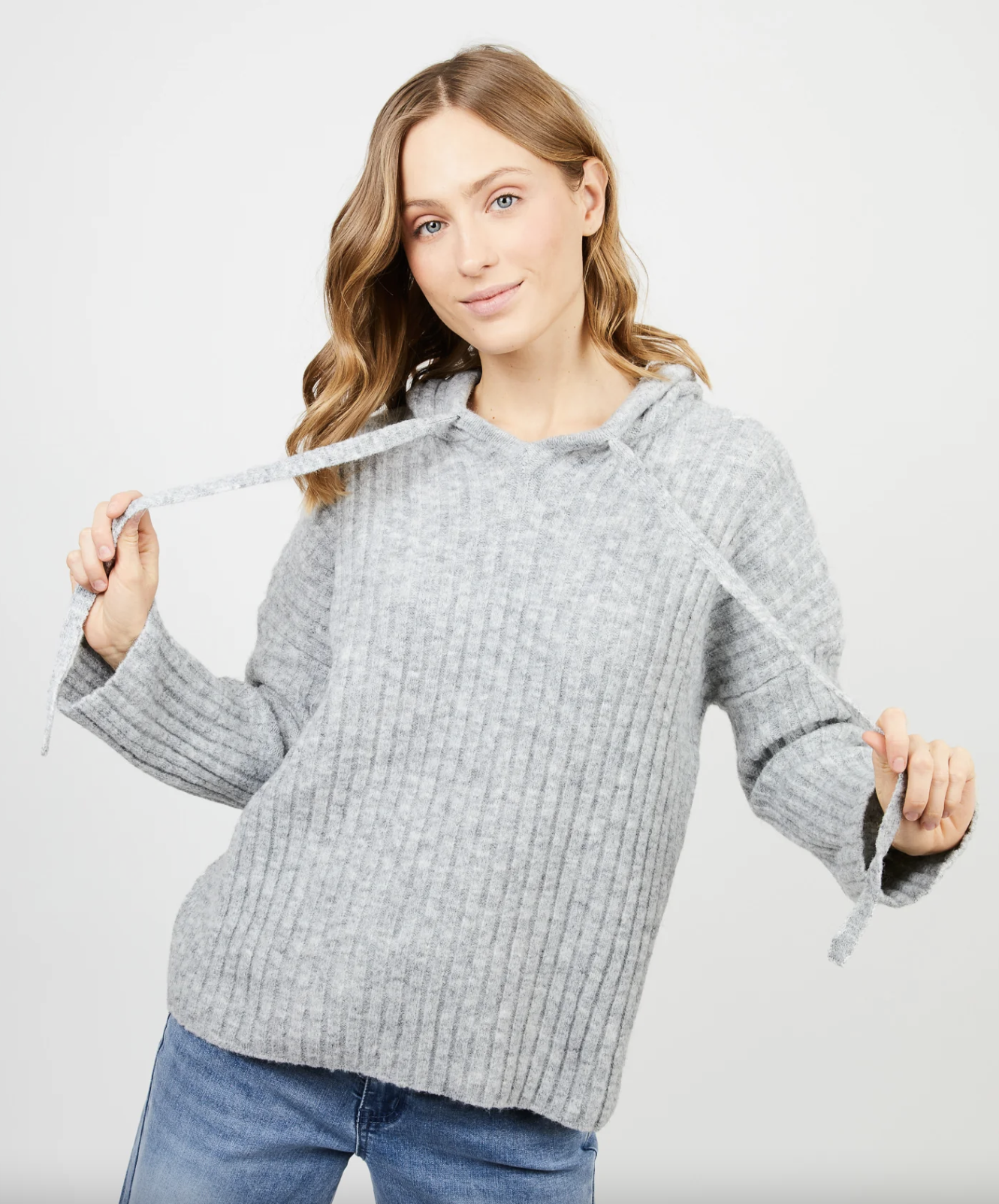 Chaleco mujer Hoodie gris -3