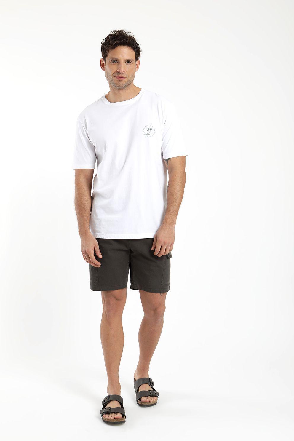 Polera hombre manga corta palmera 100% algodón orgánico Froens-3