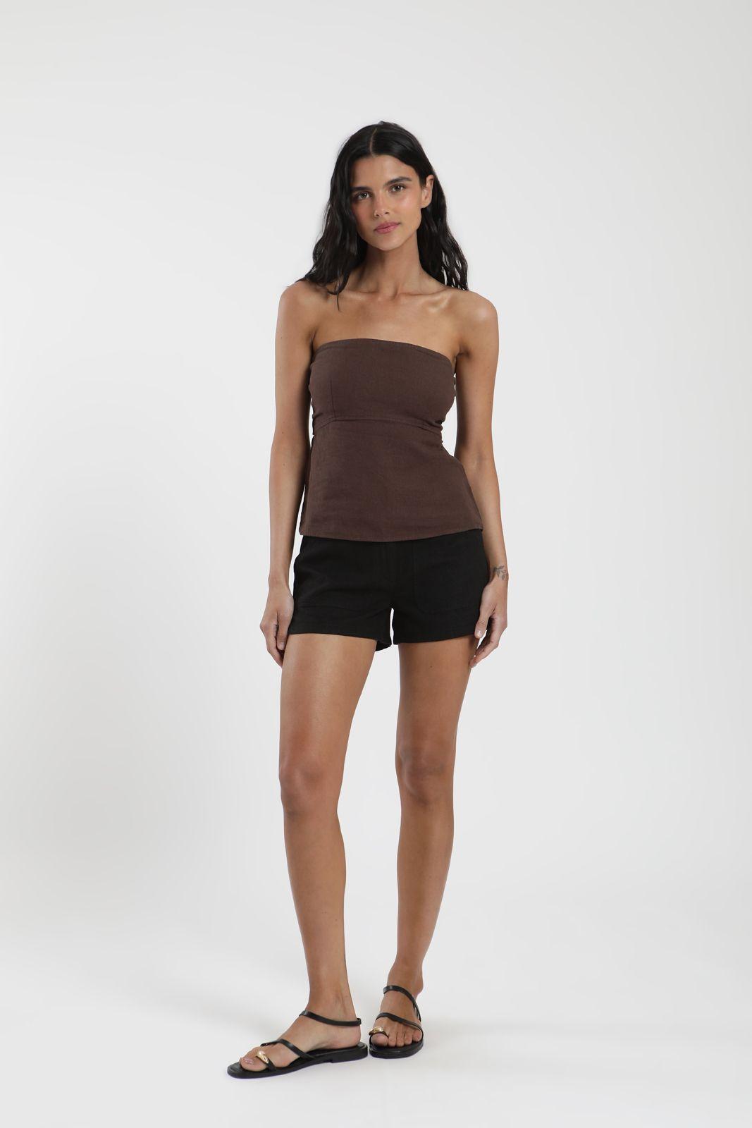 Short mujer Cabo negro Lino Froens-2