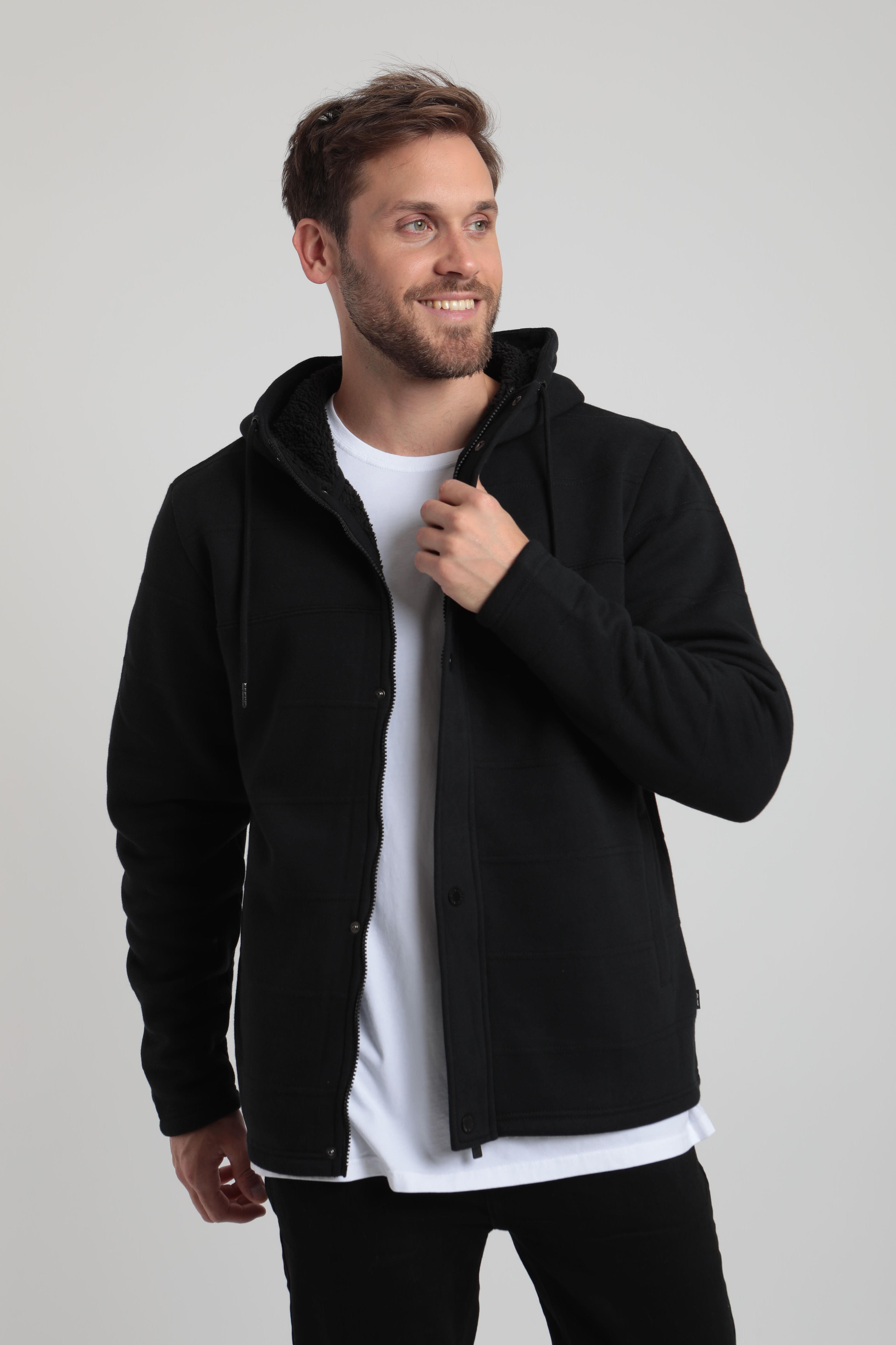 Polerón hombre Franja negro -0