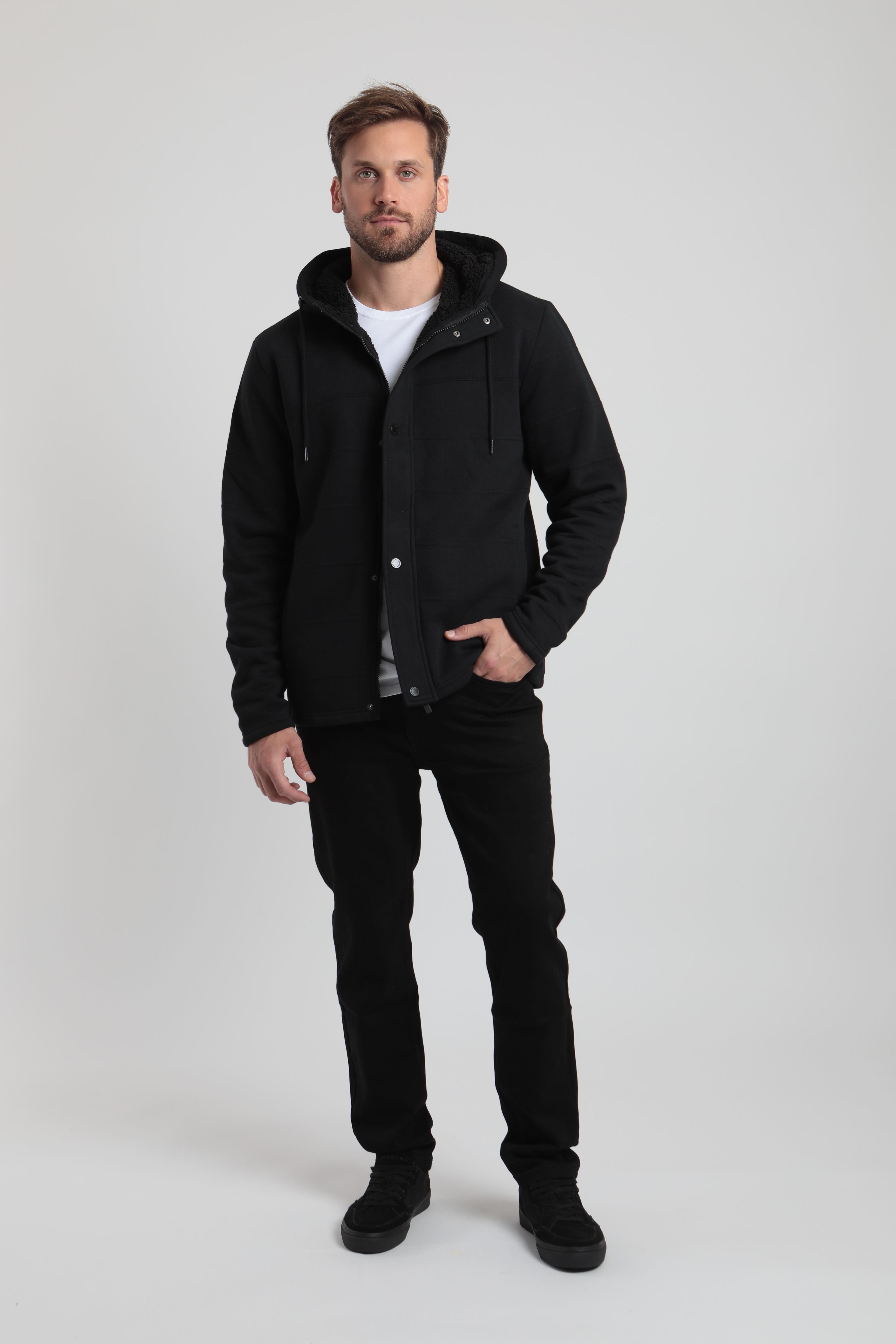 Polerón hombre Franja negro -3