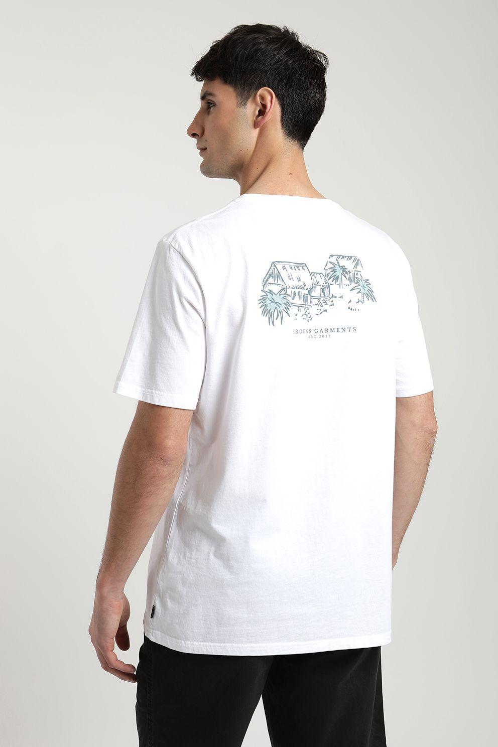 Polera manga corta hombre Bungalow blanco -1