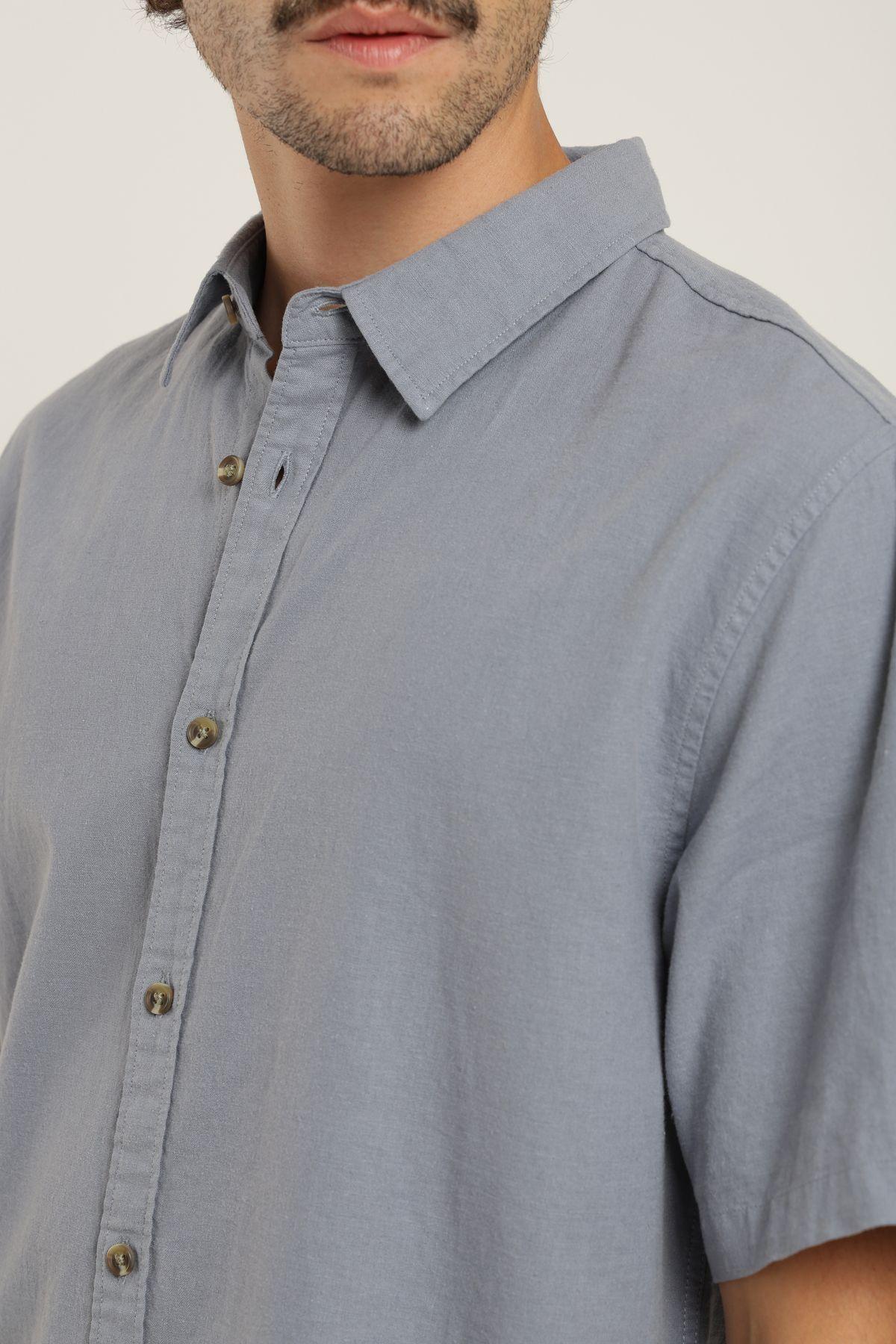 Camisa manga corta Classic celeste Froens-3