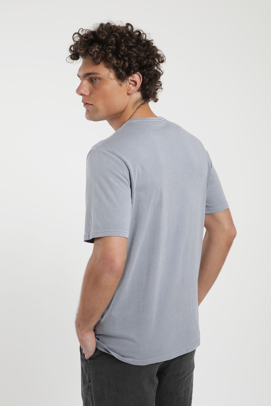 Polera hombre manga corta Plain lila Algodón orgánico Froens-2