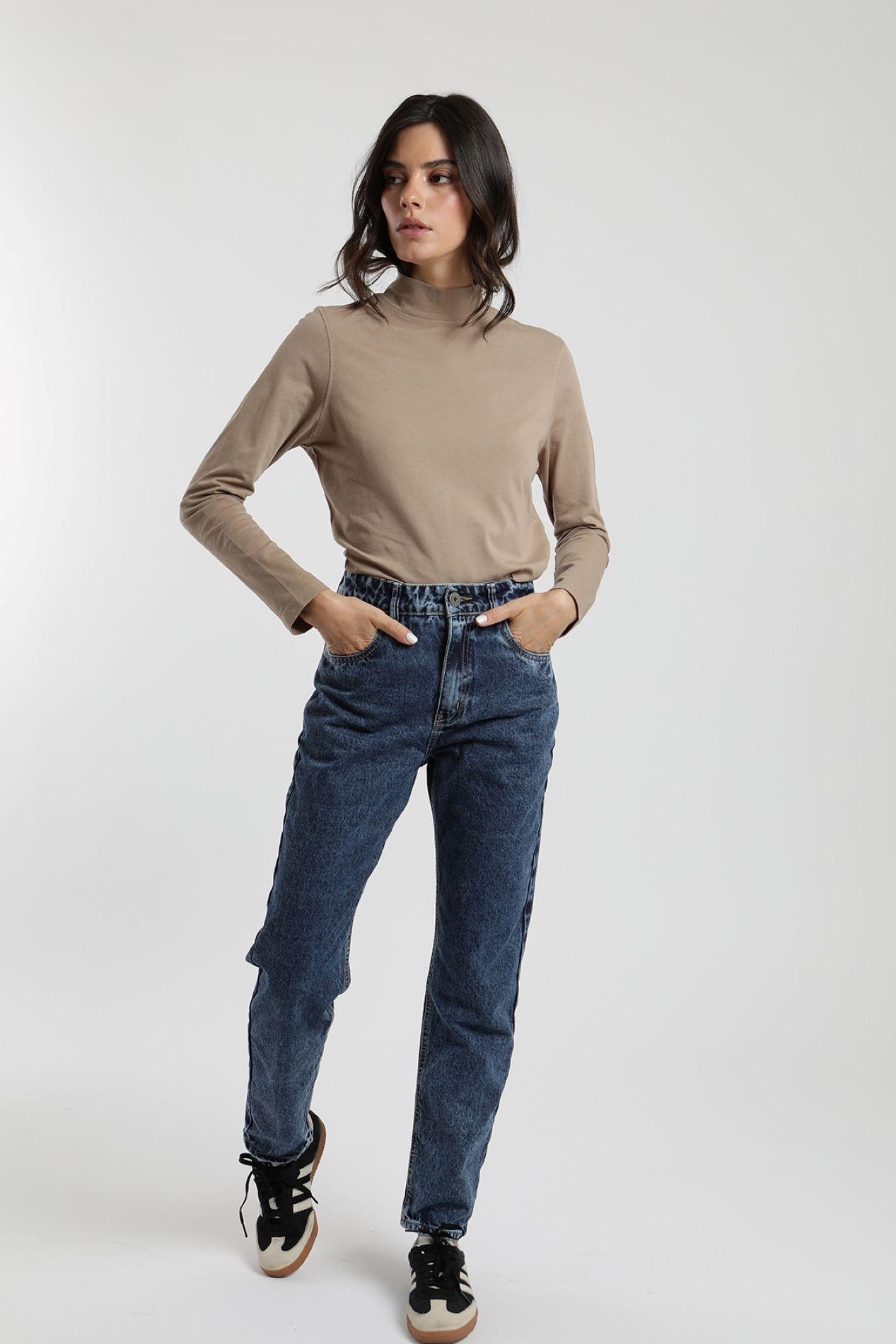 Polera manga larga mujer Palma camel  -4